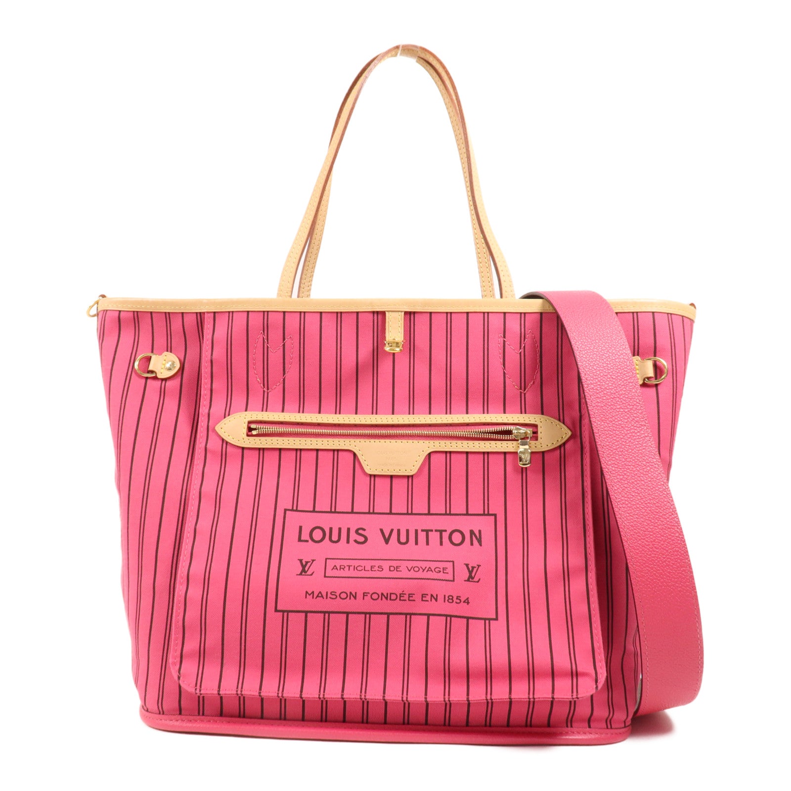 LOUIS VUITTON Monogram Neverfull Bandoulière Inside Out MM金扣手挽肩背兩用袋