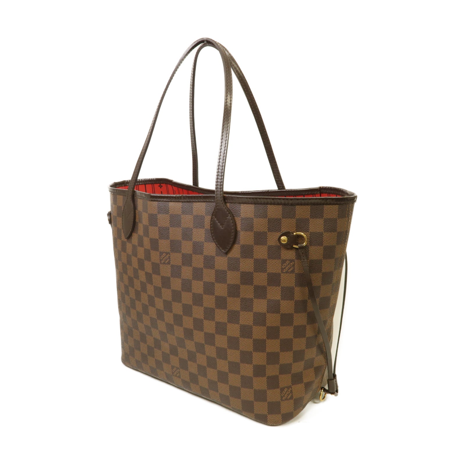 LOUIS VUITTON 【激減優惠】Damier Neverfull MM金扣手挽袋啡色