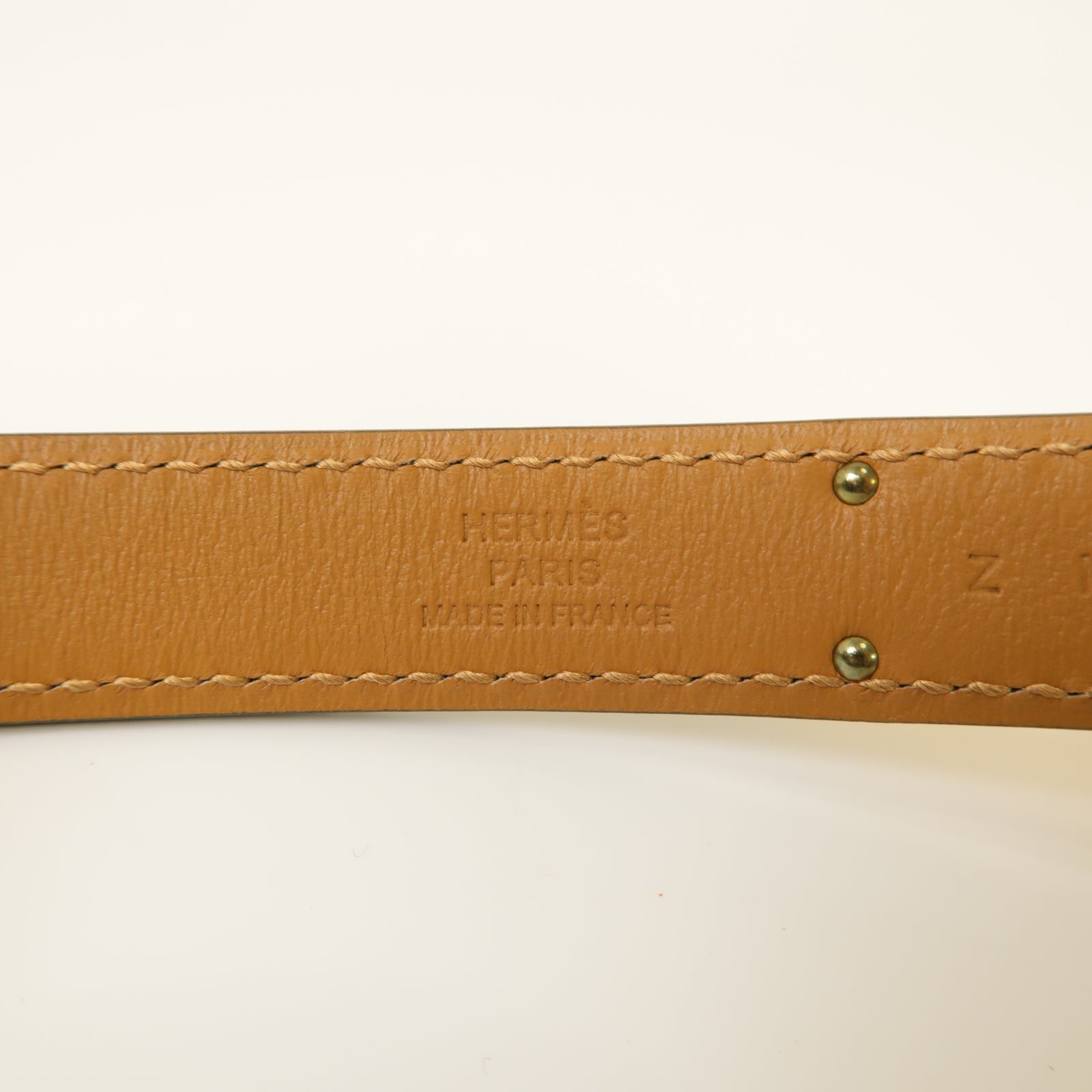 HERMES Epsom皮革Belt金扣皮帶灰色