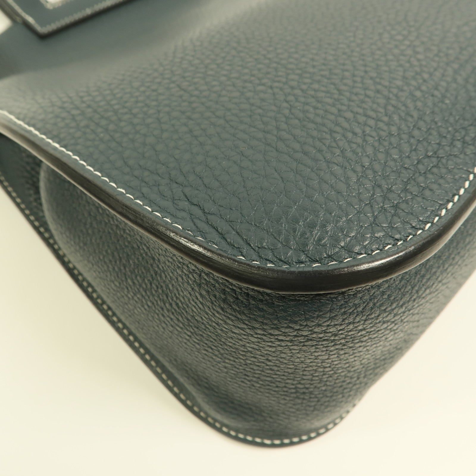 HERMES Clemence皮革Halzan 31手挽肩背兩用袋Vert Cypres