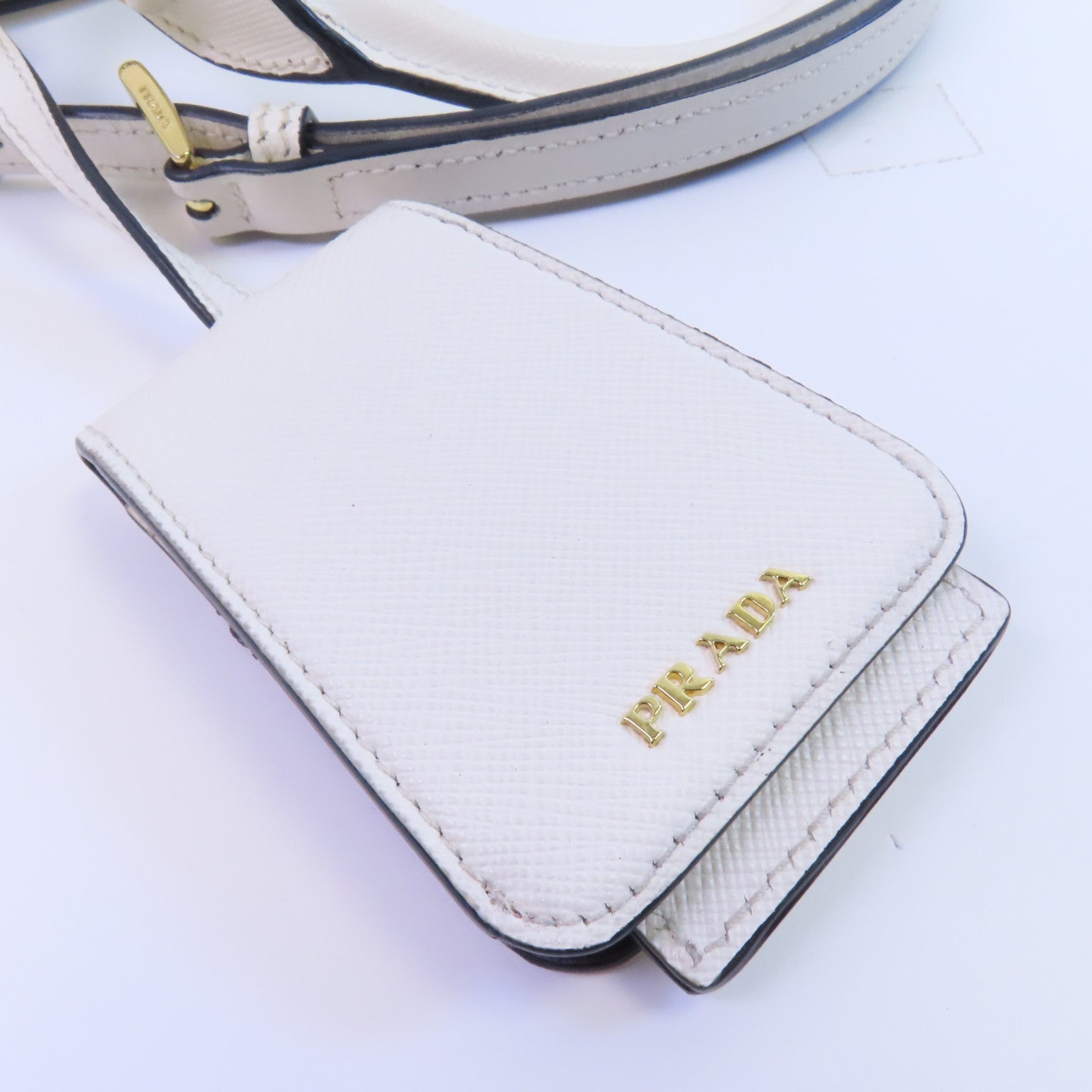PRADA 牛皮皮革2Way Shoulder Bag金扣手挽肩背兩用袋