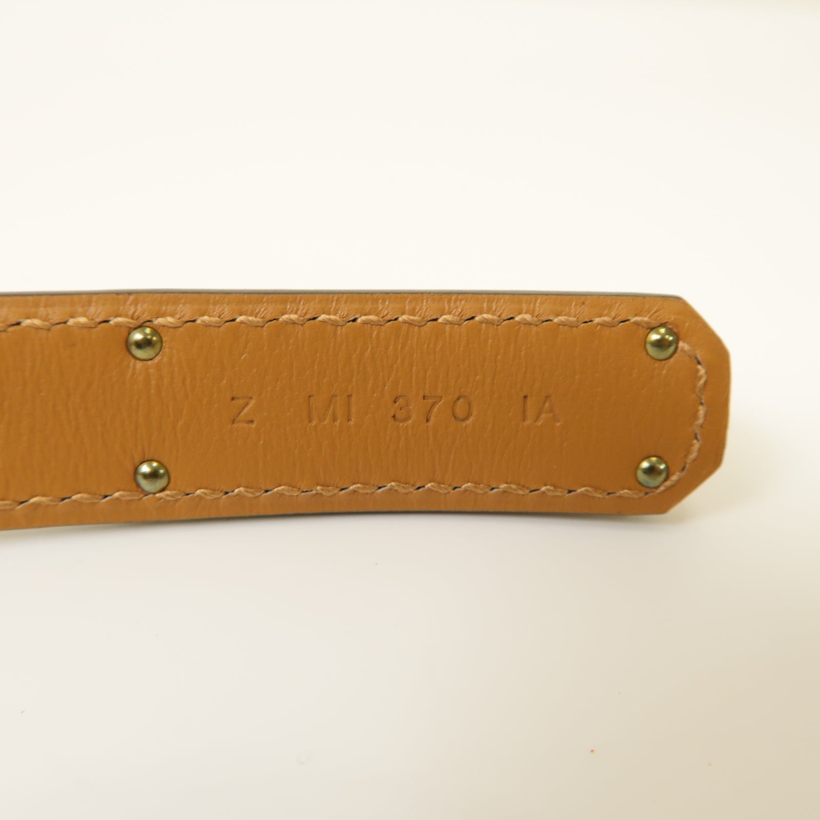 HERMES Epsom皮革Belt金扣皮帶灰色
