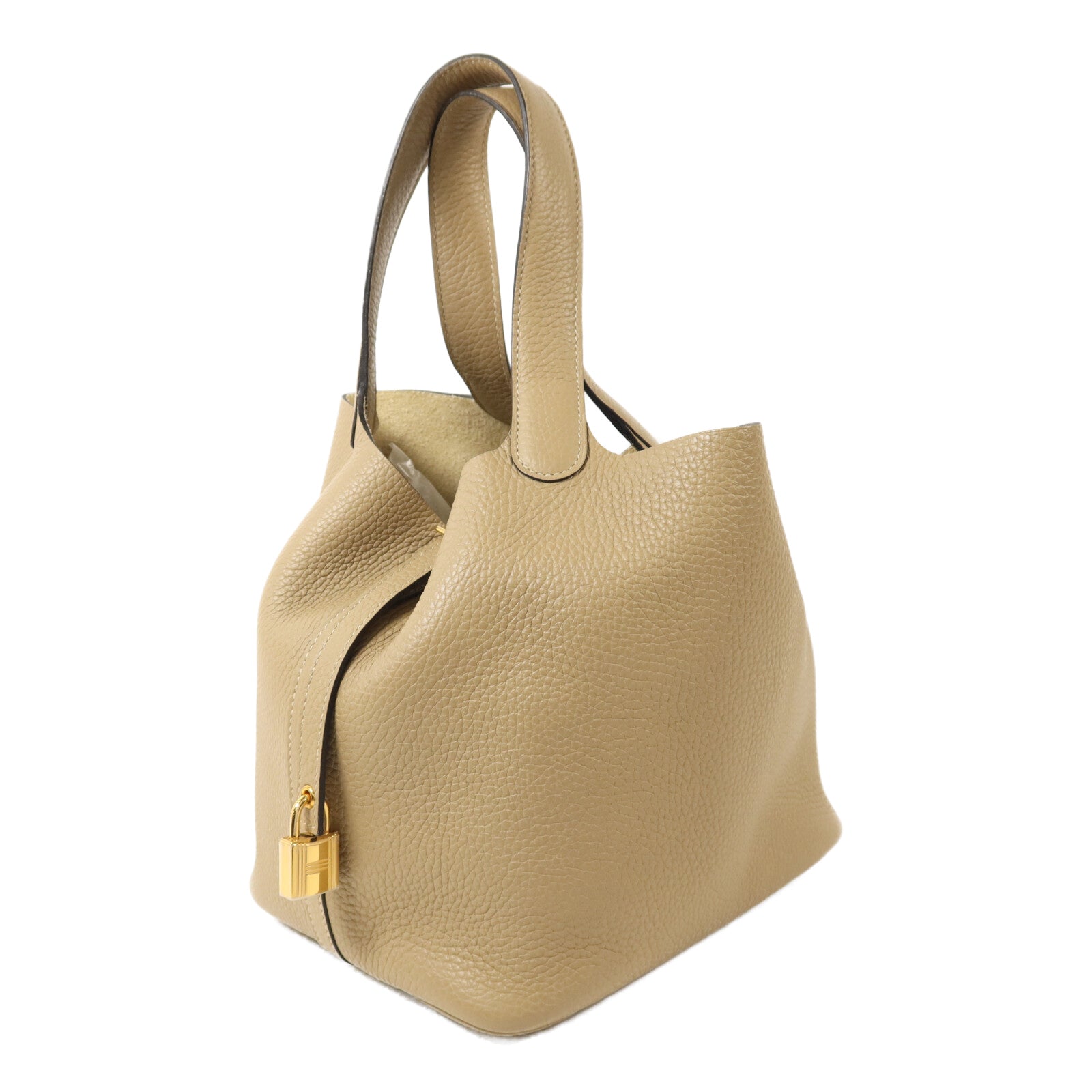 HERMES Clemence皮革Picotin MM金扣手挽袋Trench