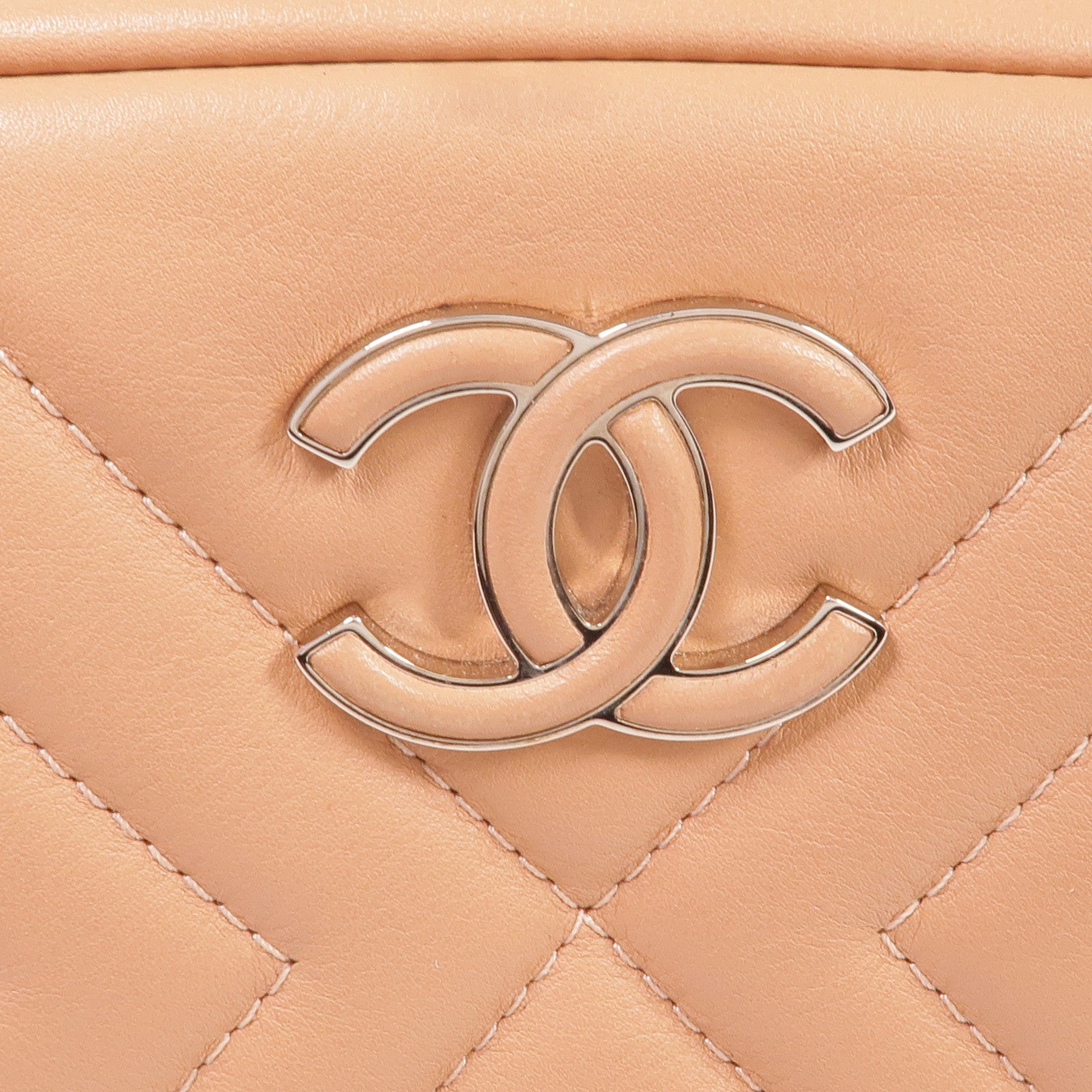 CHANEL 羊皮皮革Chain Shoulder銀扣鏈帶肩背袋