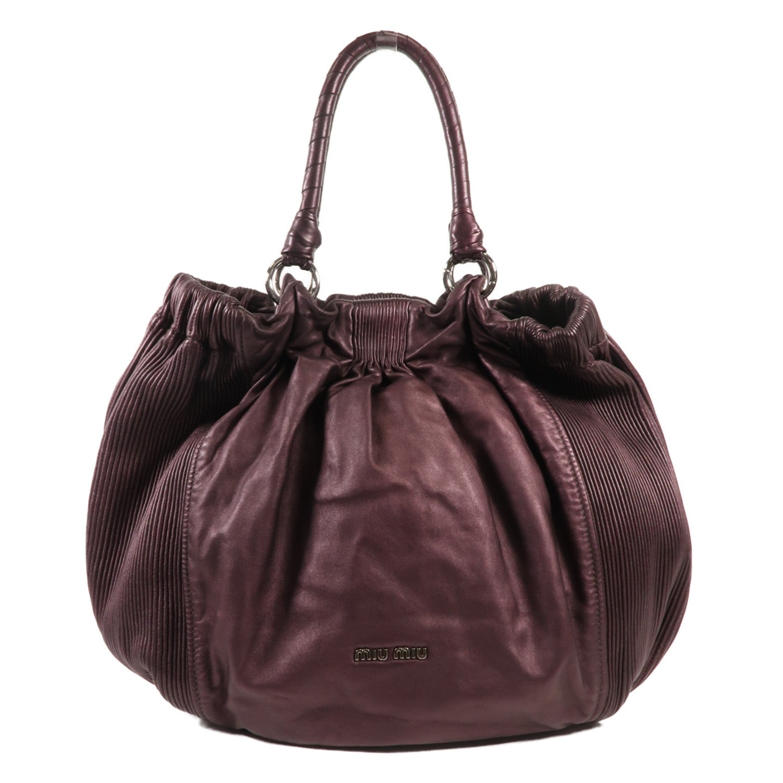 Miu Miu 牛皮皮革Tote Bag銀扣手挽袋