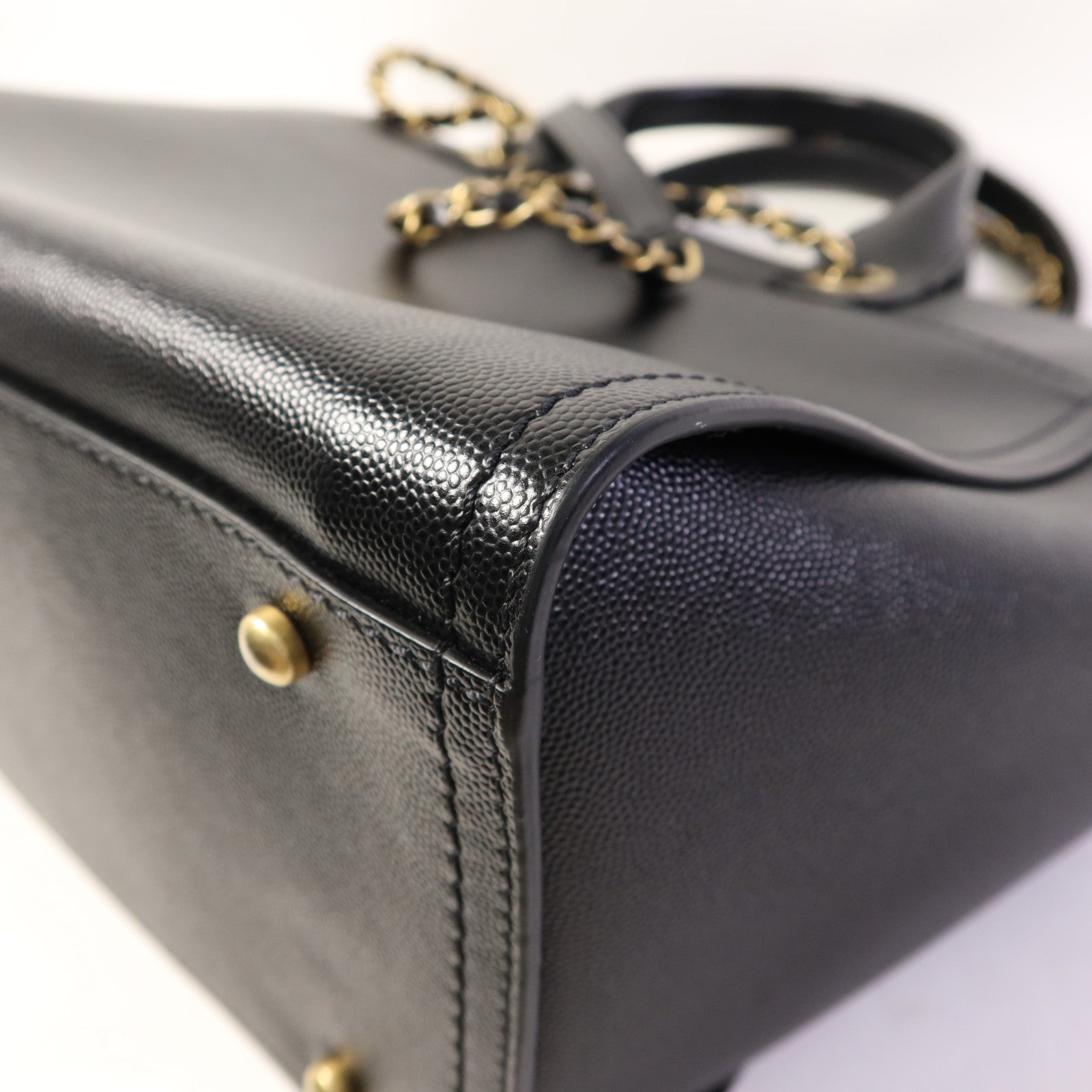 CHANEL 牛皮皮革Deauville金扣手挽肩背兩用袋