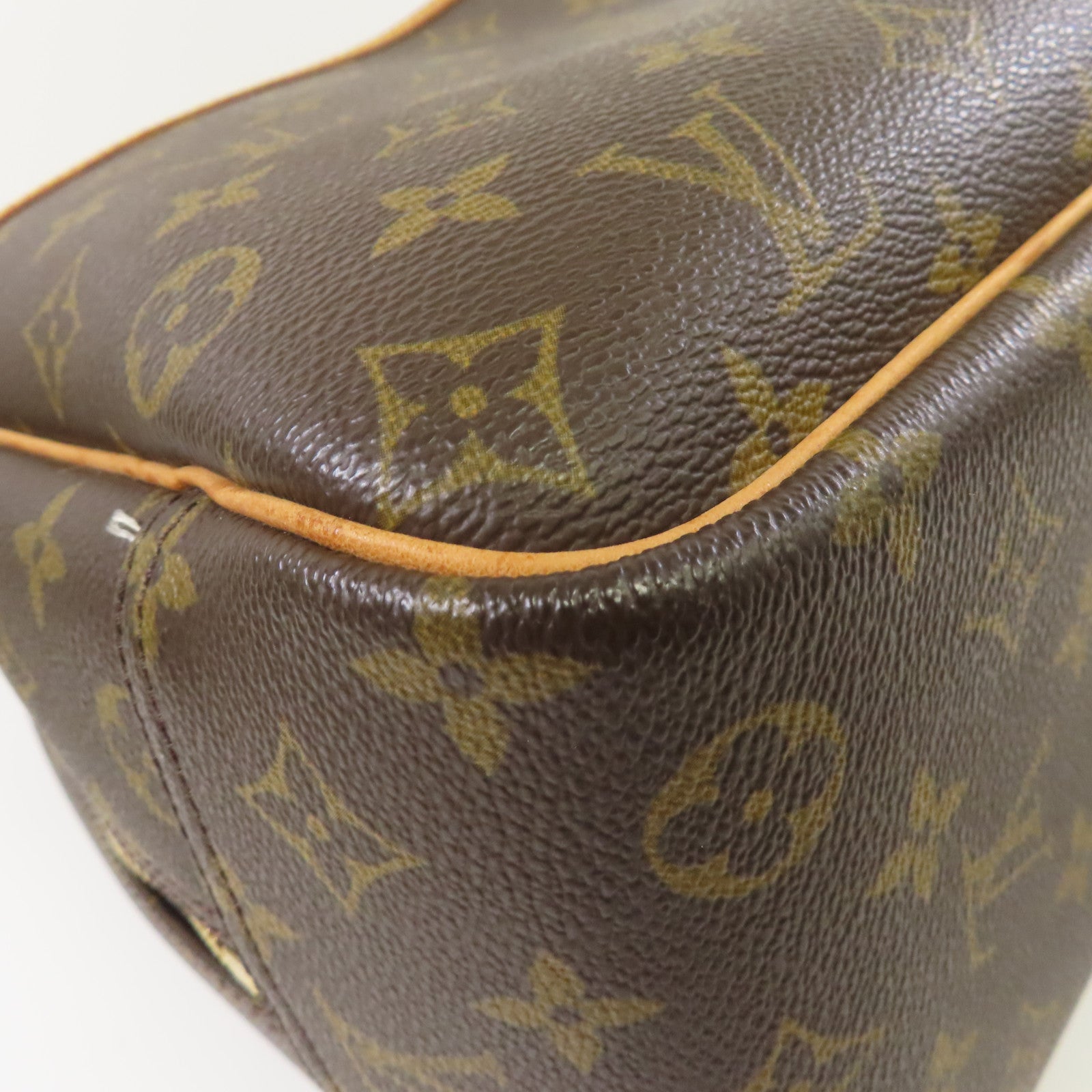 LOUIS VUITTON Monogram Deauville金扣手挽袋啡色