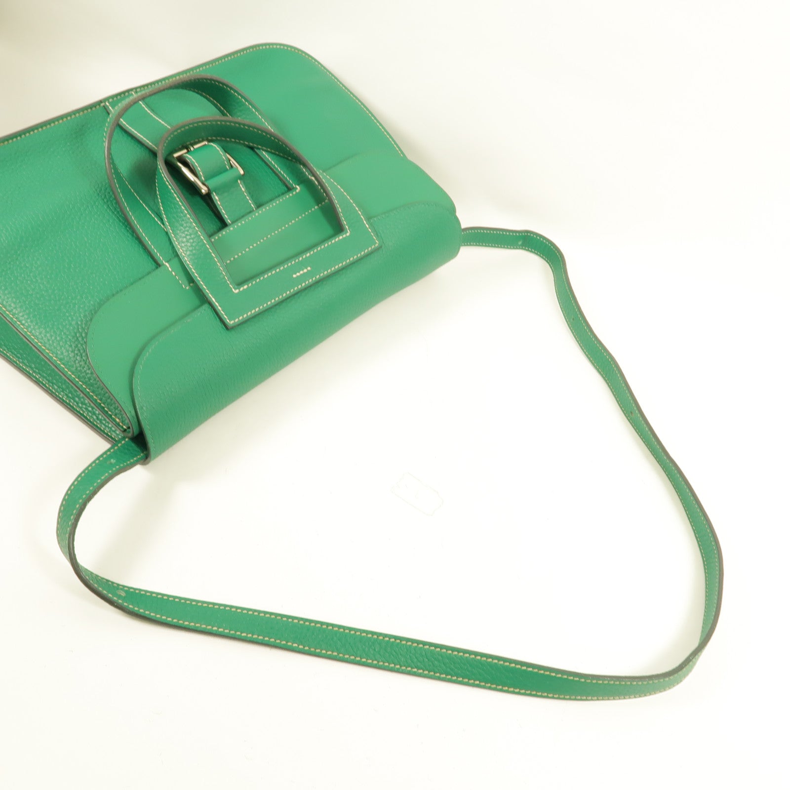 HERMES Clemence皮革Halzan 31手挽肩背兩用袋Menthe