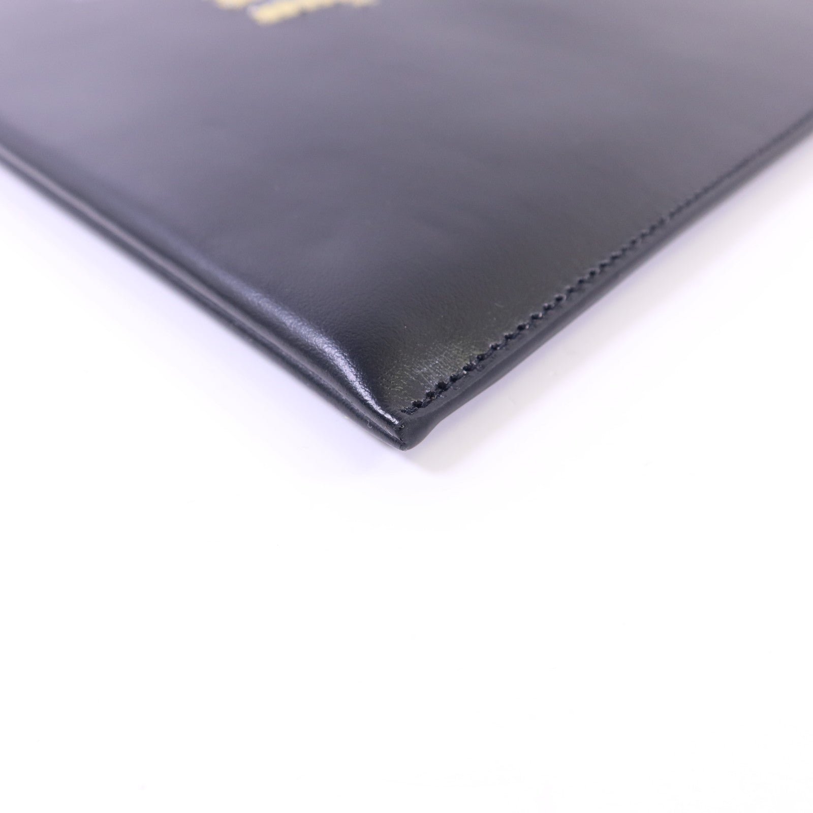 SAINT LAURENT 牛皮皮革Pouch銀扣手拿包