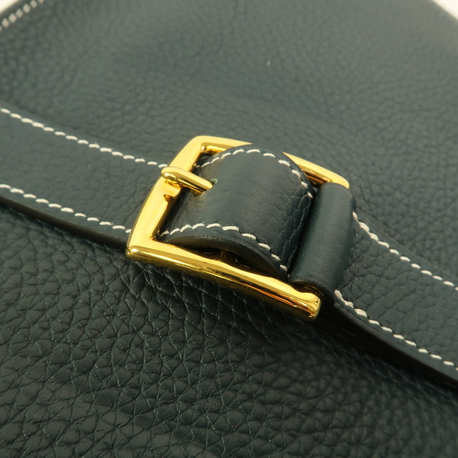 HERMES Clemence皮革Halzan 31手挽肩背兩用袋Vert Cypres