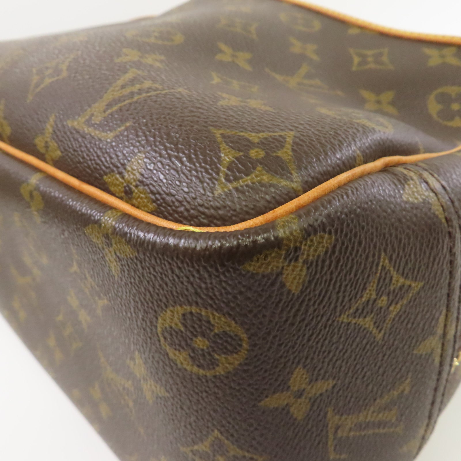 LOUIS VUITTON Monogram Deauville金扣手挽袋啡色