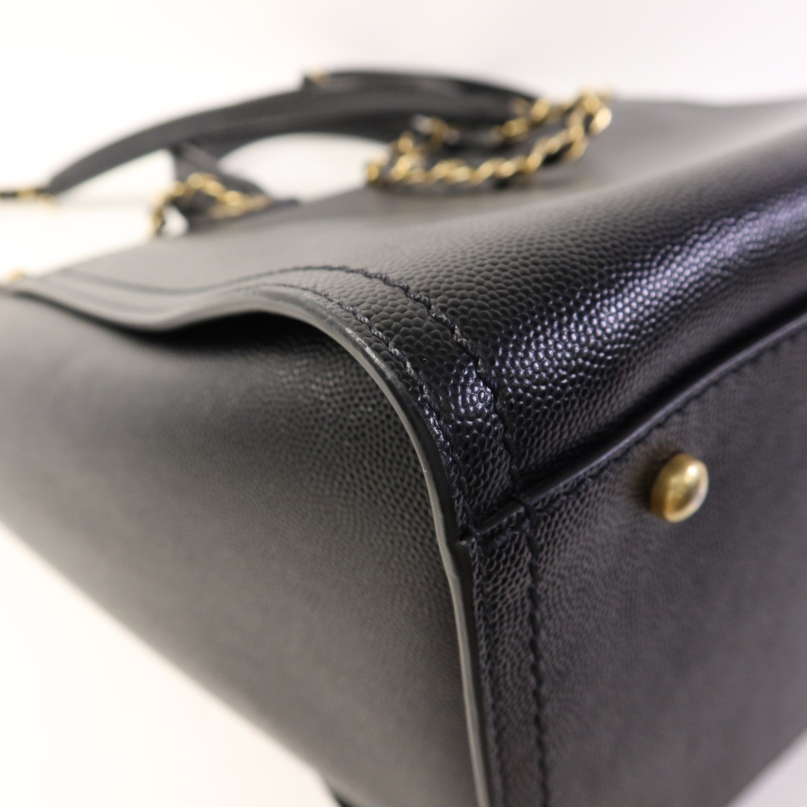 CHANEL 牛皮皮革Deauville金扣手挽肩背兩用袋