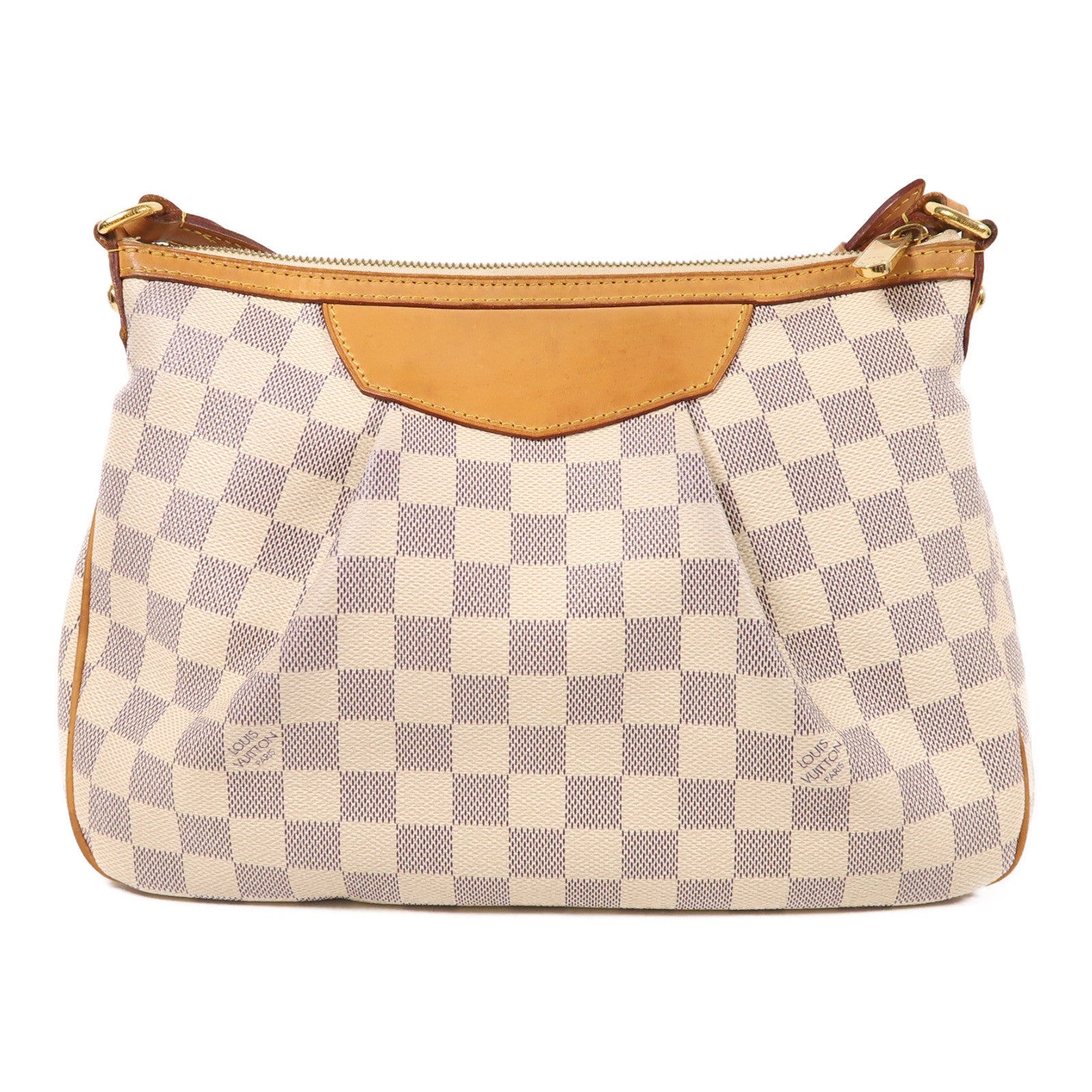 LOUIS VUITTON Damier Azur Siracusa金扣肩背袋