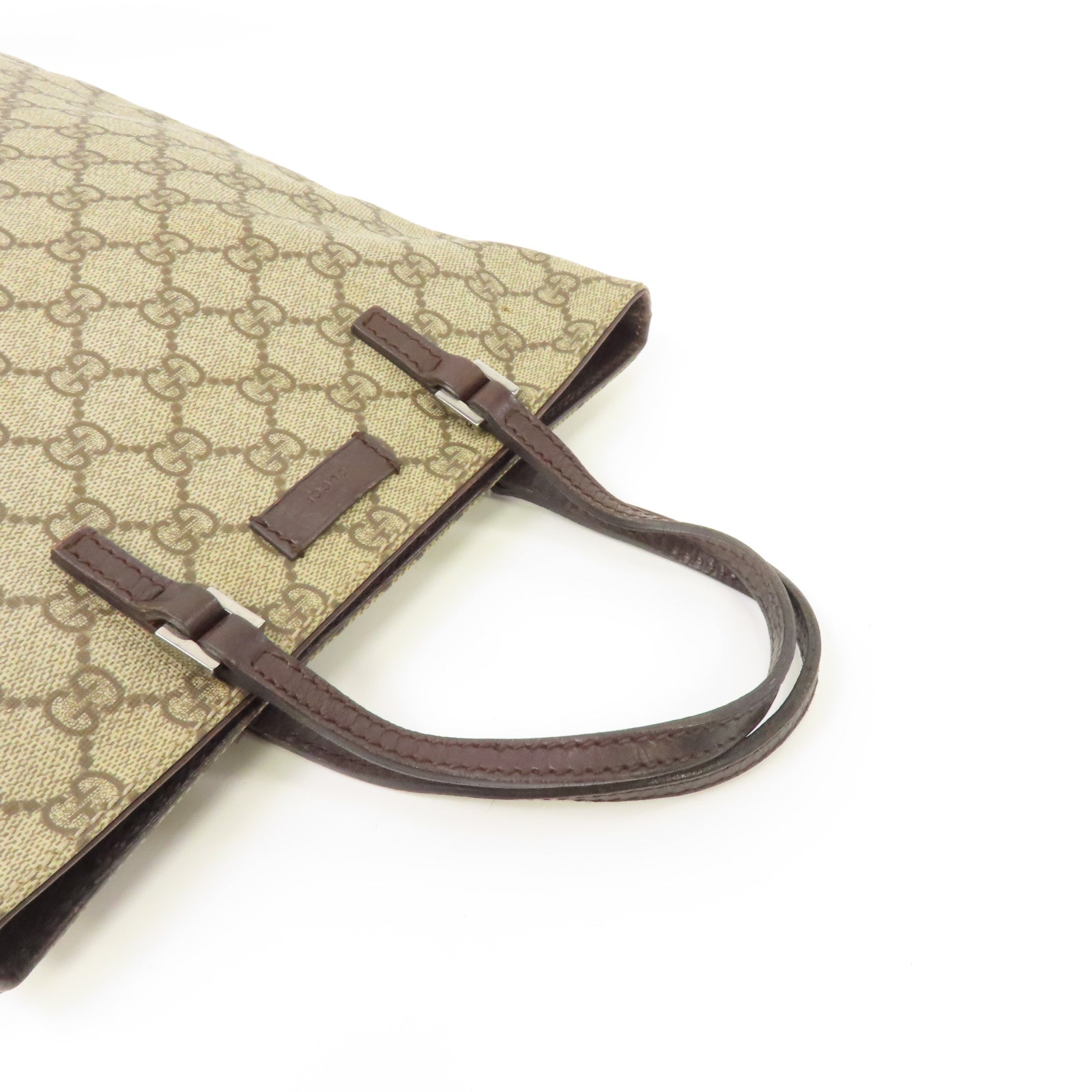 GUCCI 塗層帆布Tote Bag銀扣手挽袋灰色