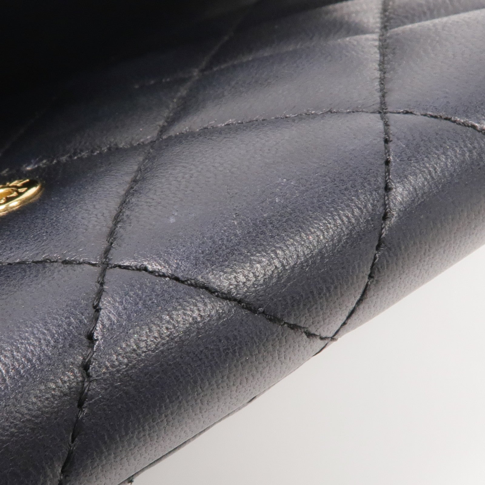 CHANEL 羊皮皮革Long Wallet金扣長錢包