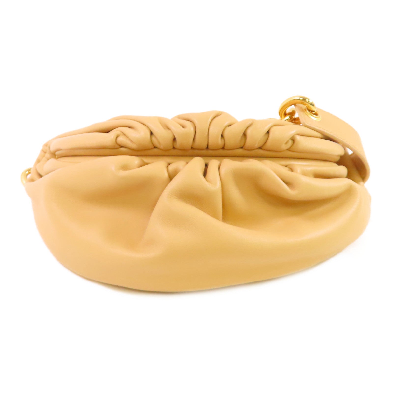 BOTTEGA VENETA 牛皮皮革The Belt Chaon Pouch Waist Bag金扣鏈帶腰包杏色