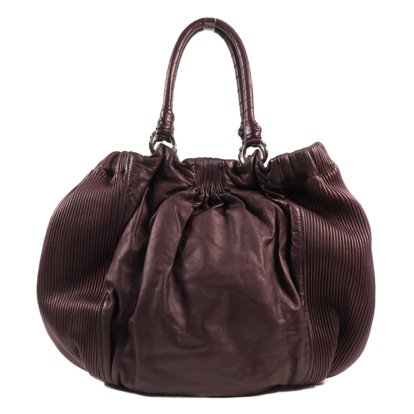 Miu Miu 牛皮皮革Tote Bag銀扣手挽袋