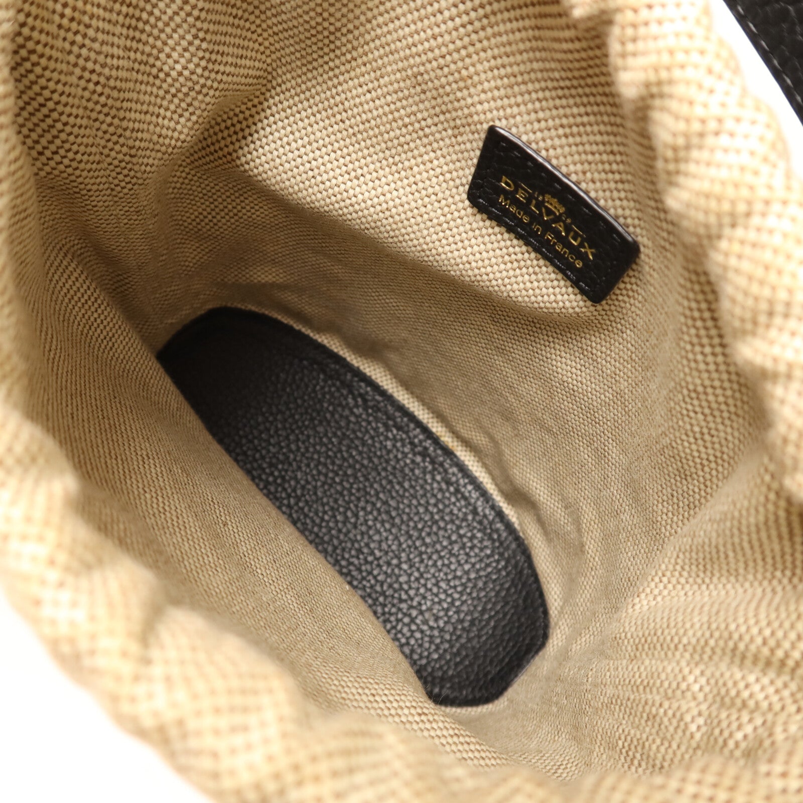 Delvaux 牛皮皮革/帆布Pin Mini Bucket Airess金扣手挽肩背兩用袋