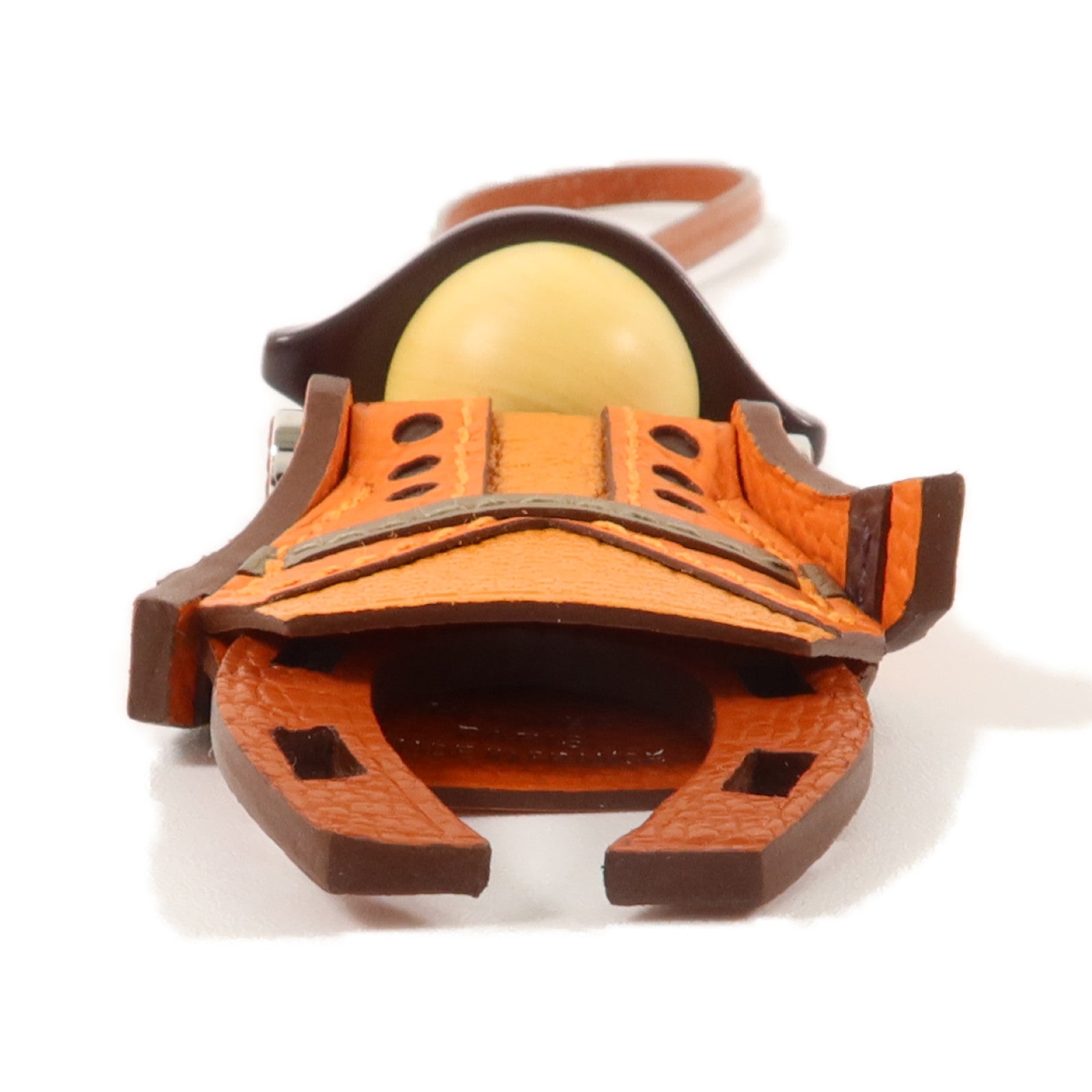 HERMES Epsom皮革/Mysore皮革Artificier Charm掛飾Cuivre/Feu/Orange
