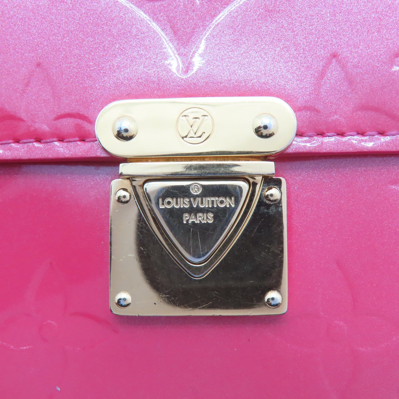 LOUIS VUITTON 【激減優惠】Monogram Vernis Wallet金扣錢包粉紅色