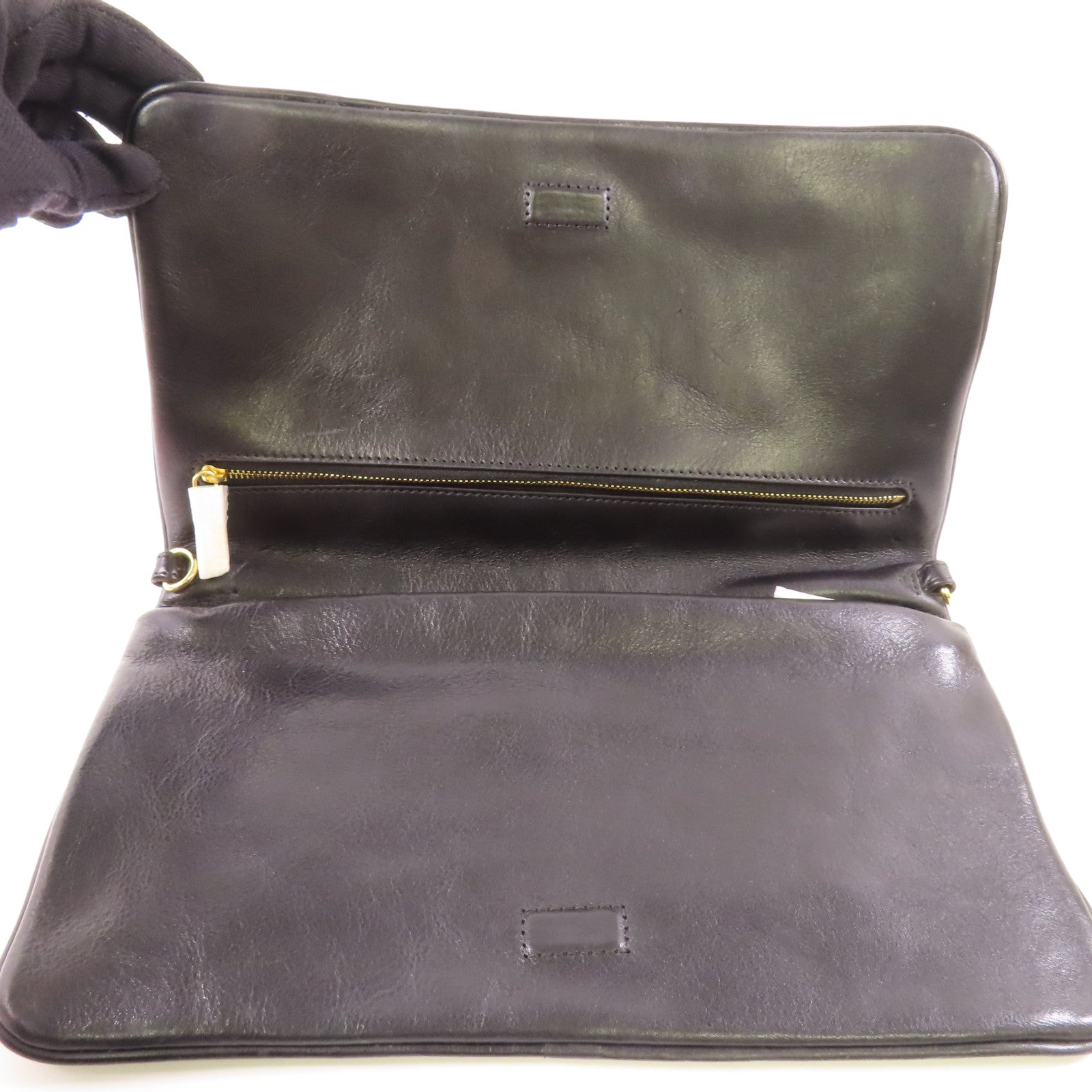 牛皮皮革Chain Shoulder金扣鏈帶肩背袋