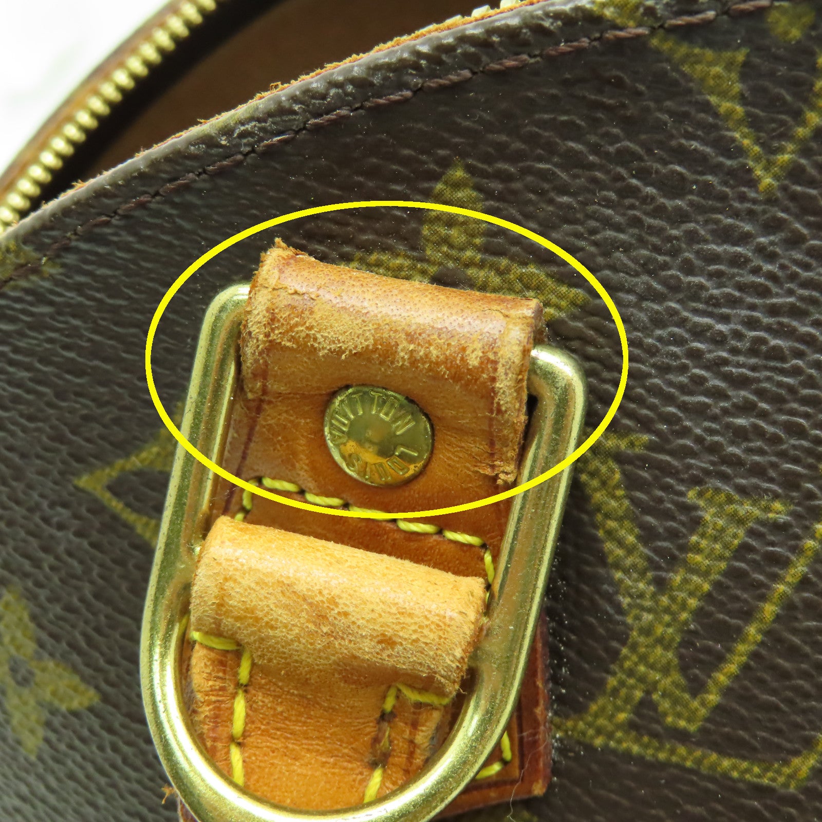 LOUIS VUITTON Monogram Elipse PM金扣手挽袋啡色