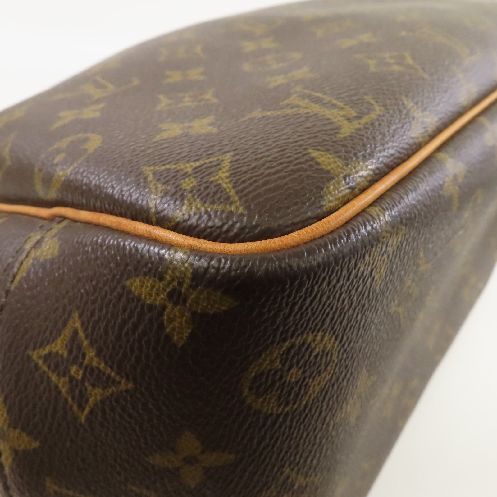 LOUIS VUITTON Monogram Deauville金扣手挽袋啡色