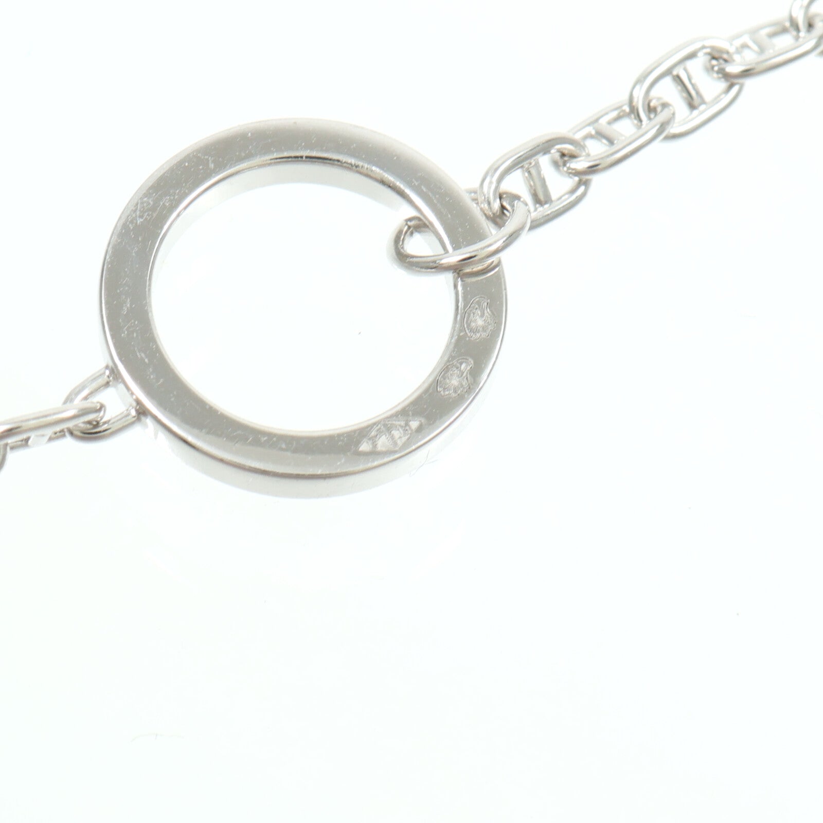 HERMES 18K白金Chaine D'Ancre Contour Pendant Large Model鑽石項鍊
