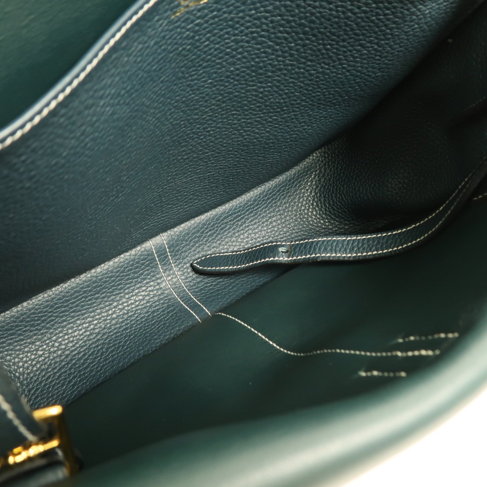HERMES Clemence皮革Halzan 31手挽肩背兩用袋Vert Cypres