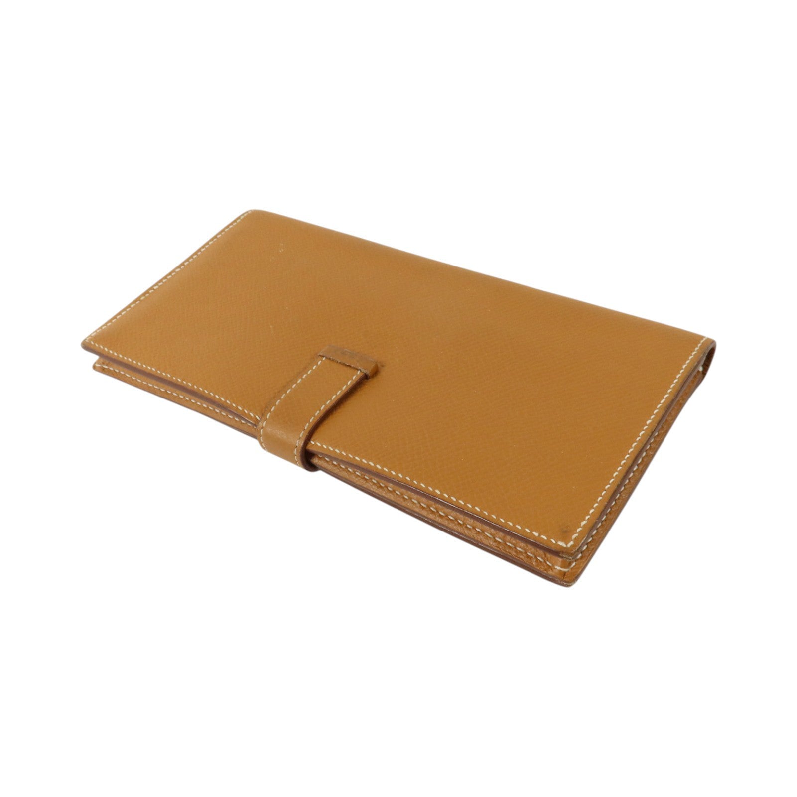 HERMES Epsom皮革Bearn Long Wallet銀扣長錢包Gold