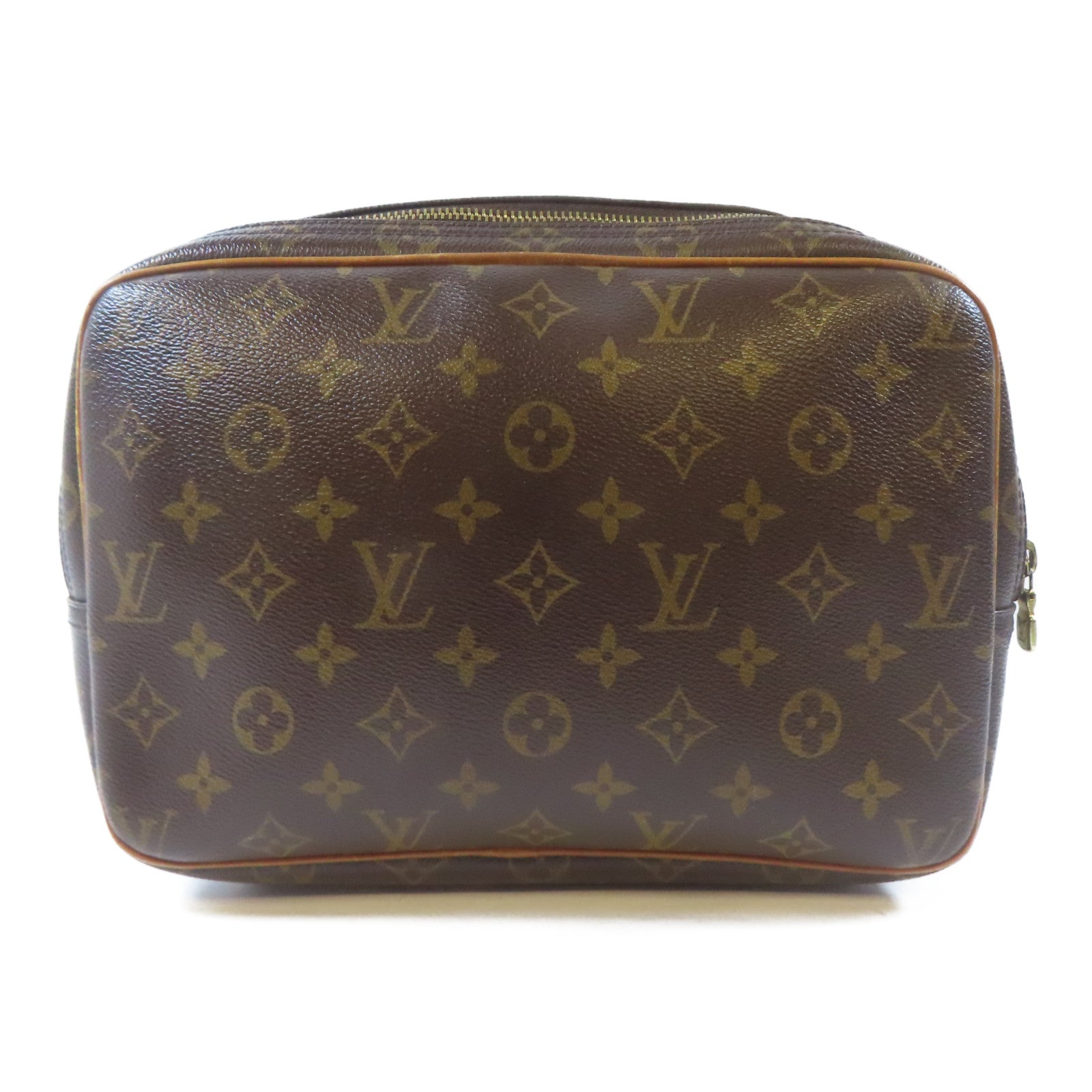 LOUIS VUITTON Monogram Reporter PM金扣肩背袋啡色
