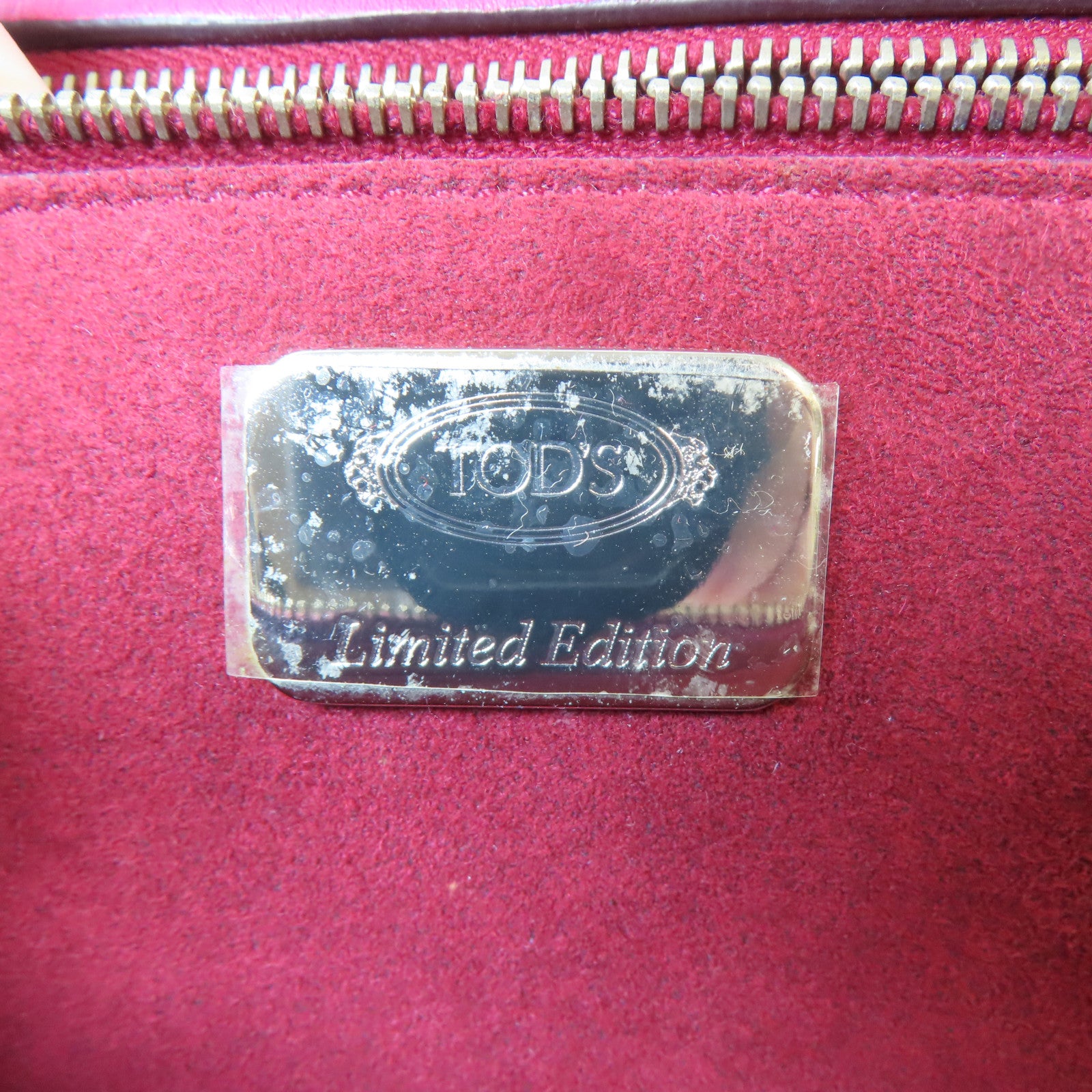 TOD’S 牛皮皮革2 Way Shoulder Bag銀扣手挽肩背兩用袋桃紅色