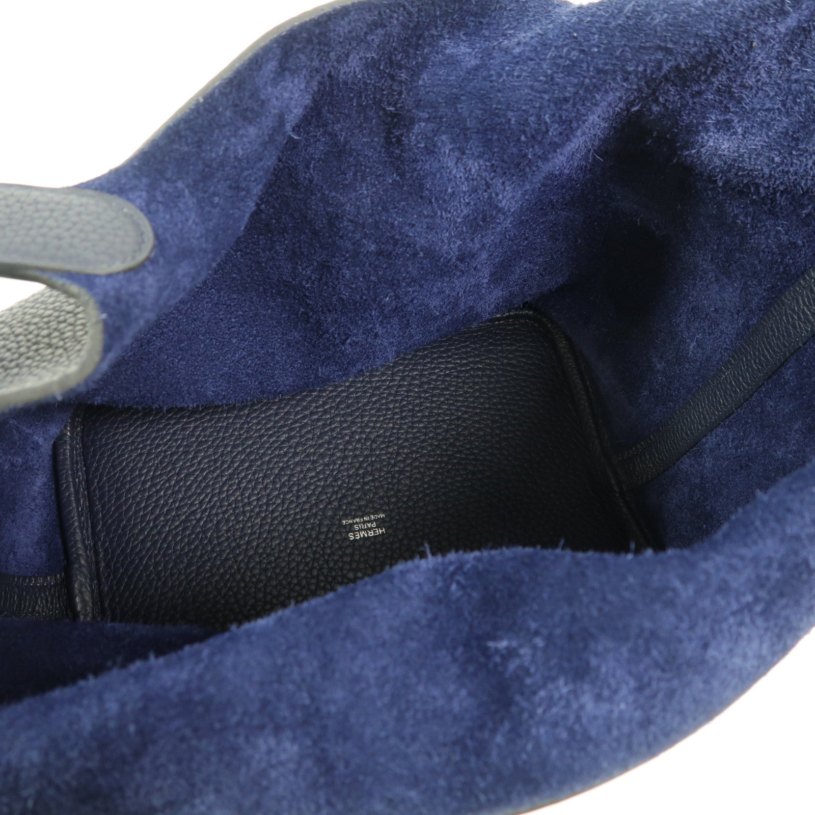 HERMES Clemence皮革Picotin MM手挽袋Bleu Nuit