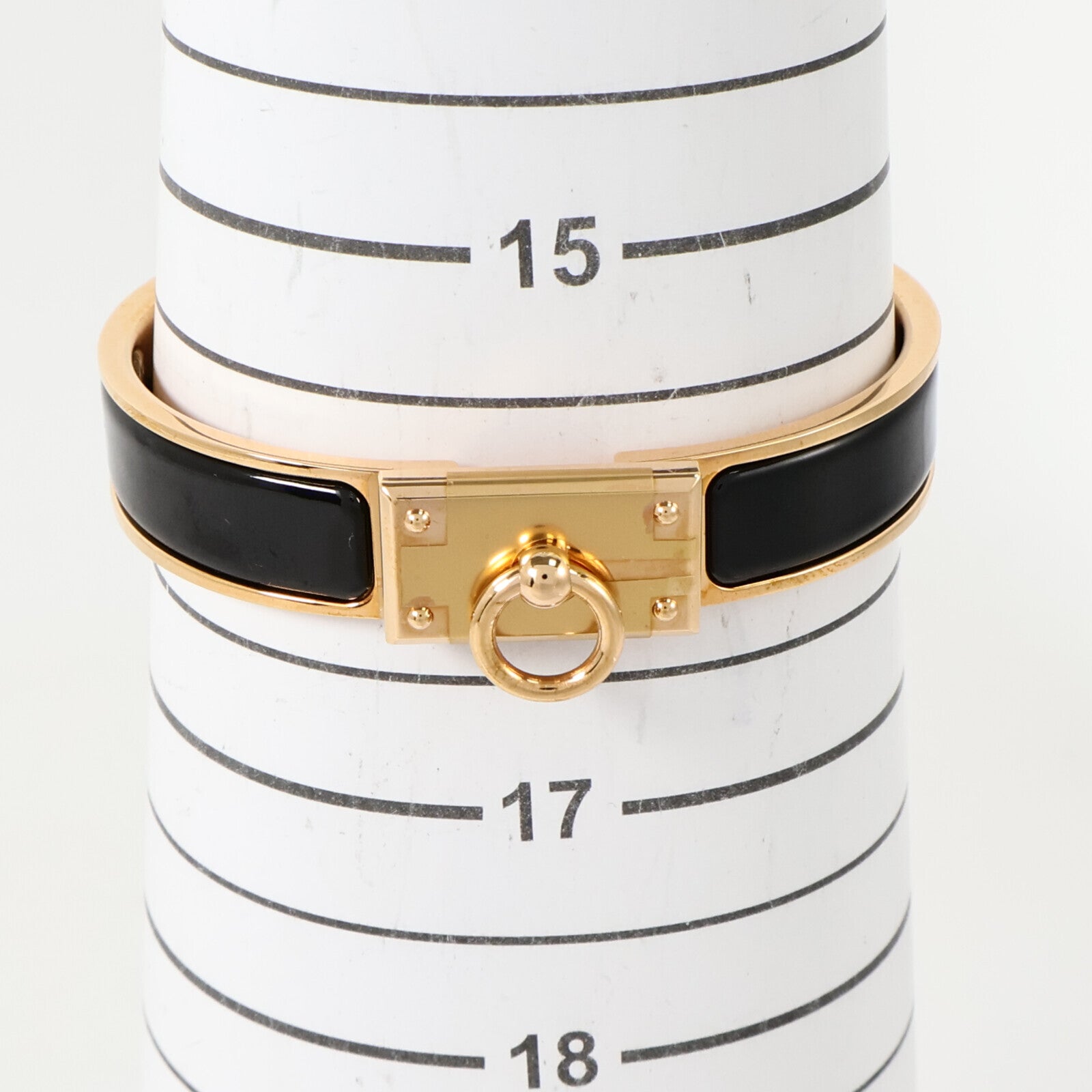 HERMES 金屬/琺瑯Clic Anneau手鐲Black