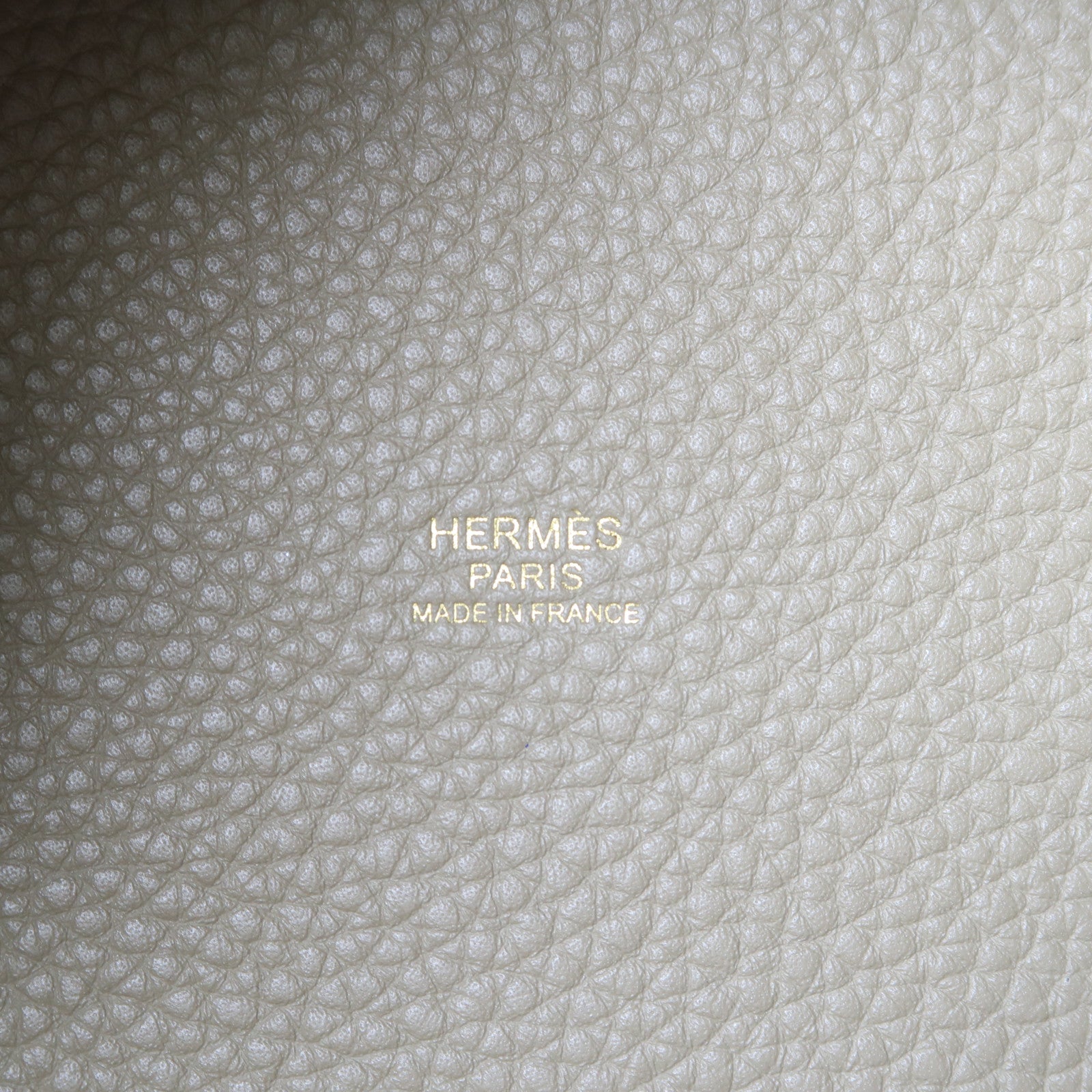 HERMES Clemence皮革Picotin PM金扣手挽袋Beige Marfa
