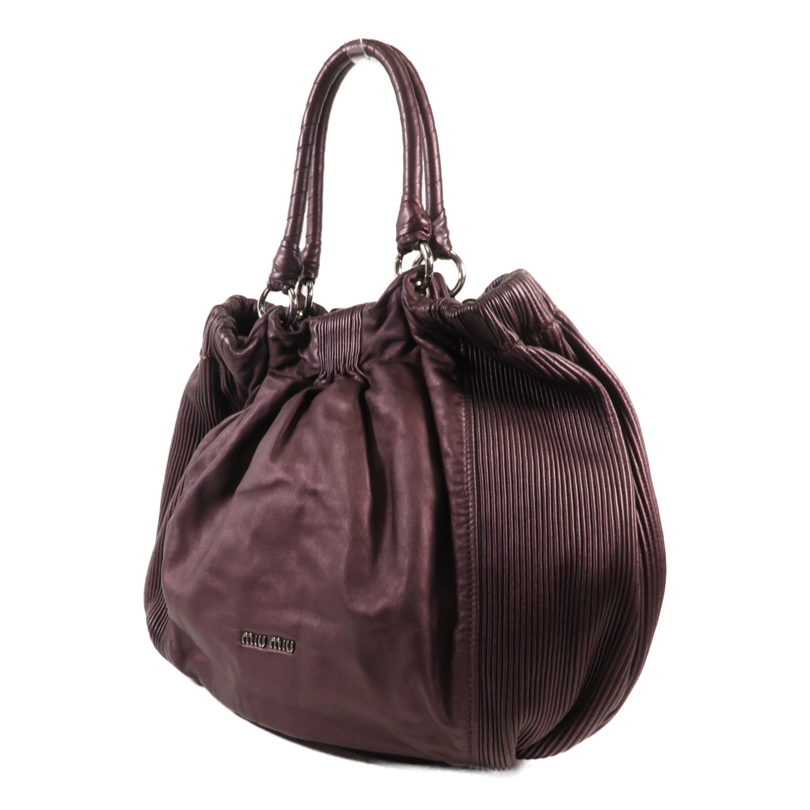 Miu Miu 牛皮皮革Tote Bag銀扣手挽袋