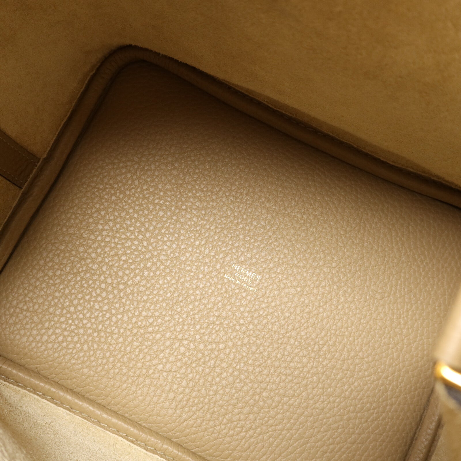HERMES Clemence皮革Picotin MM金扣手挽袋Trench