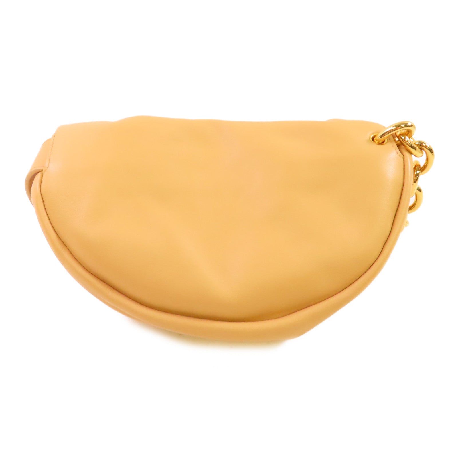 BOTTEGA VENETA 牛皮皮革The Belt Chaon Pouch Waist Bag金扣鏈帶腰包杏色