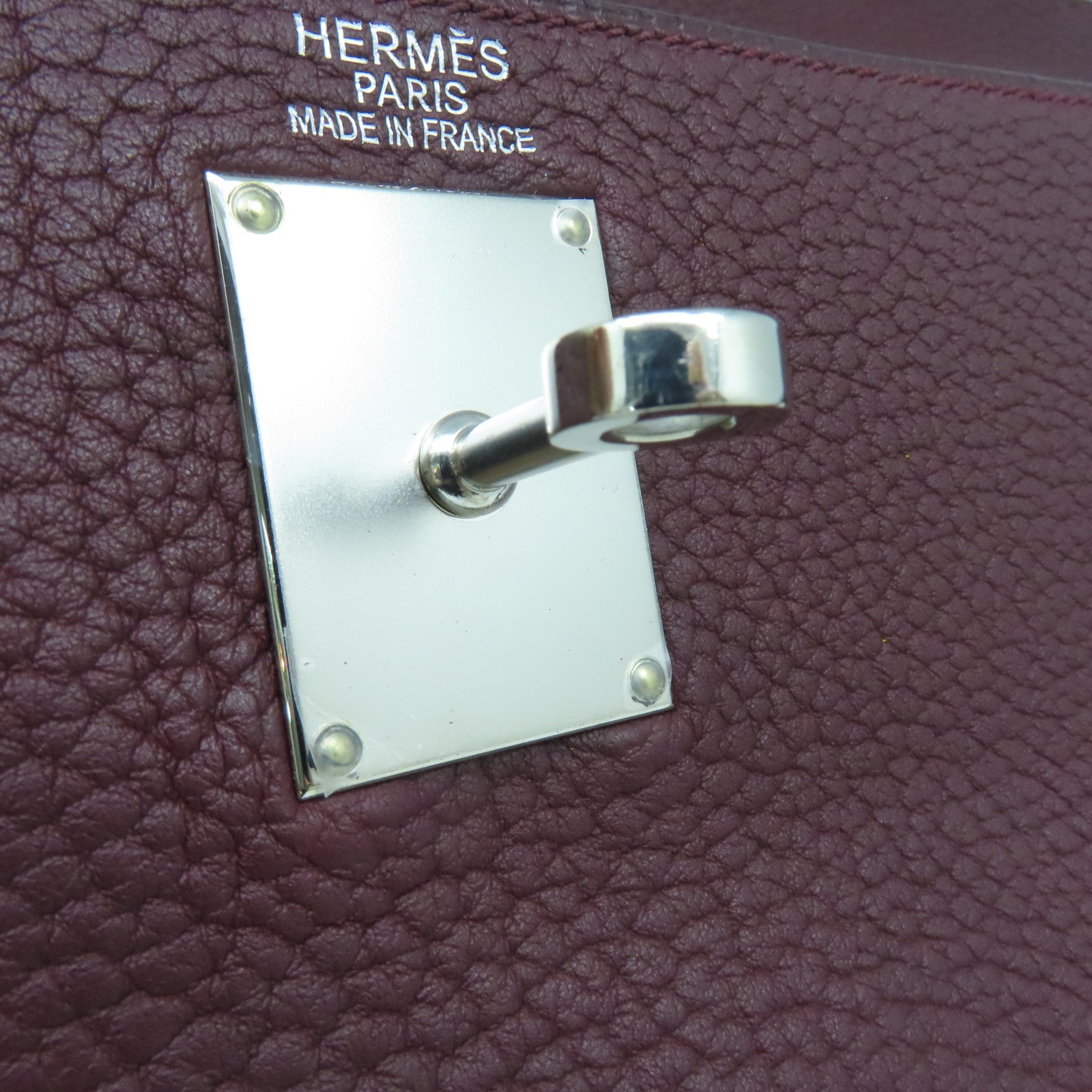 HERMES Clemence皮革Shoulder Kelly銀扣肩背袋啡色