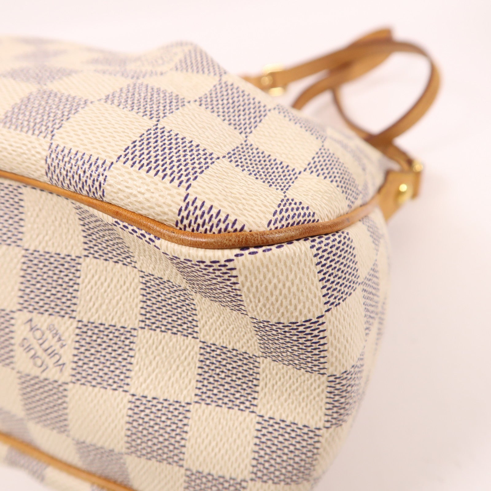LOUIS VUITTON Damier Azur Siracusa金扣肩背袋