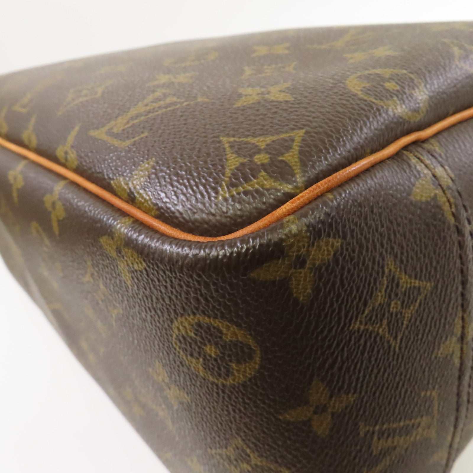 LOUIS VUITTON Monogram Deauville金扣手挽袋啡色