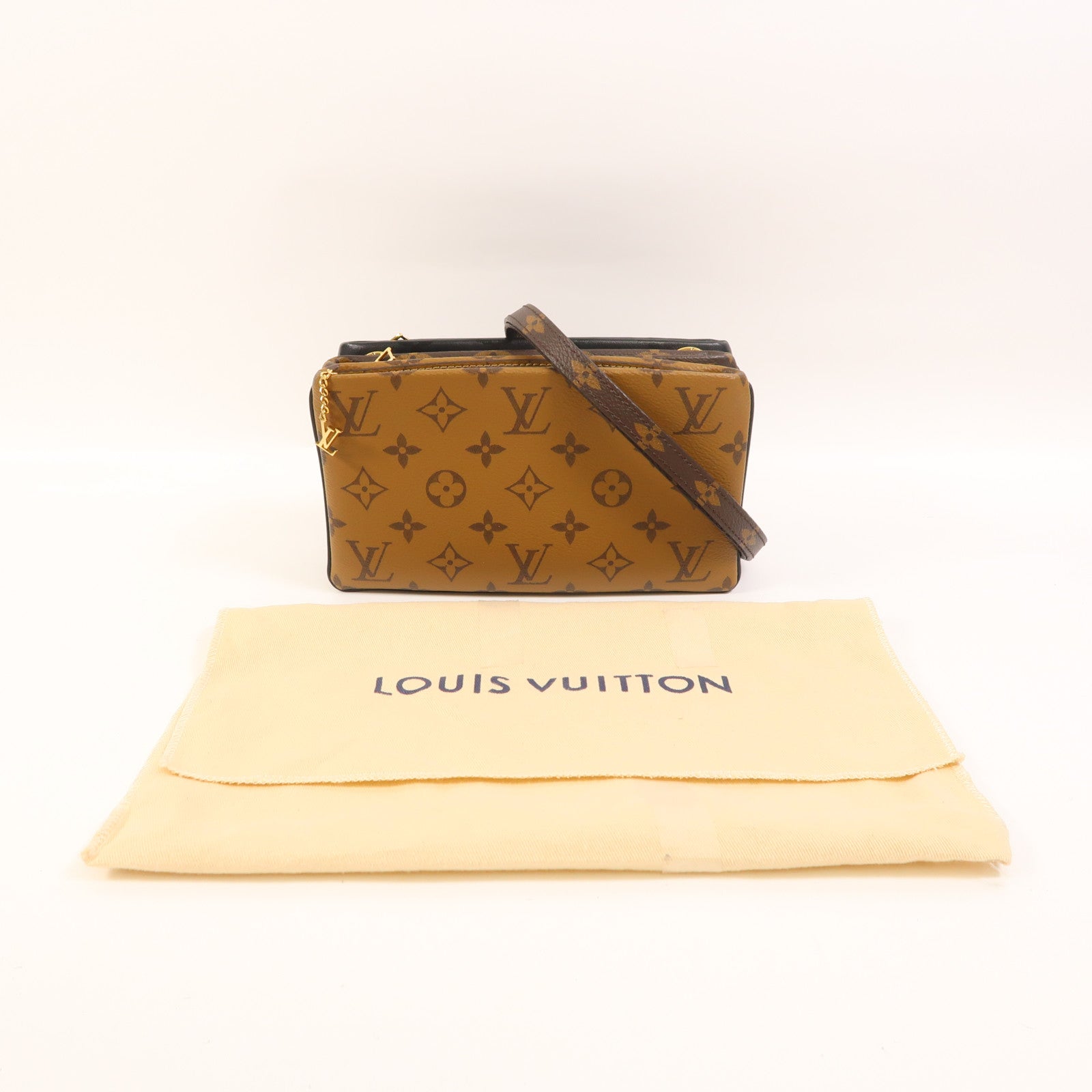 LOUIS VUITTON Monogram/Monogram Reverse Pochette LV 3金扣肩背袋