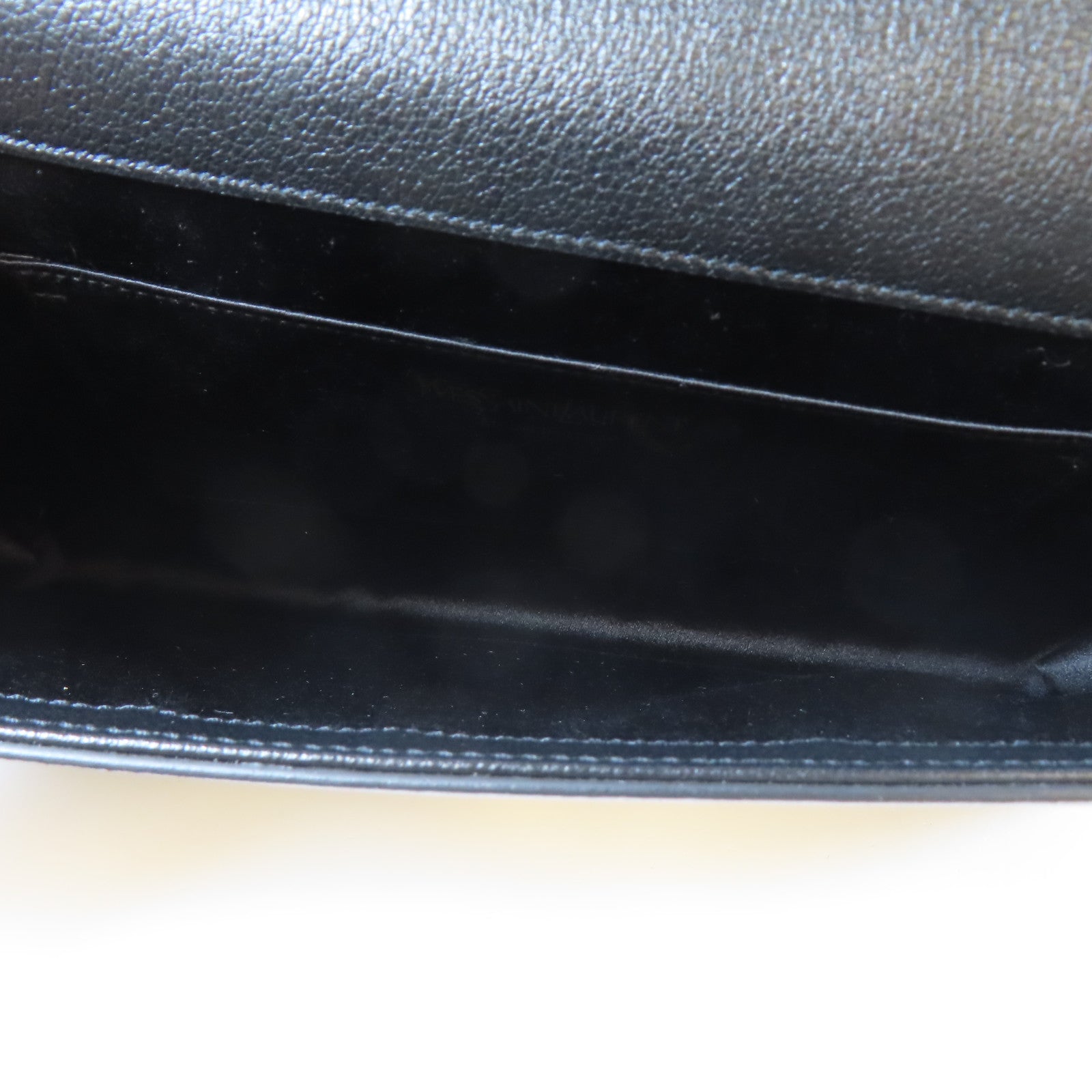 SAINT LAURENT 牛皮皮革Cult金扣手拿包黑色