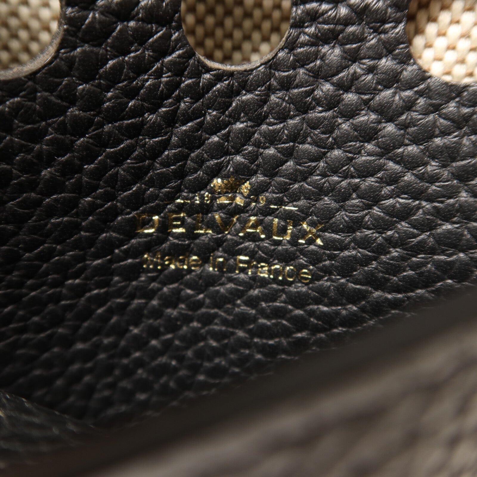 Delvaux 牛皮皮革/帆布Pin Mini Bucket Airess金扣手挽肩背兩用袋