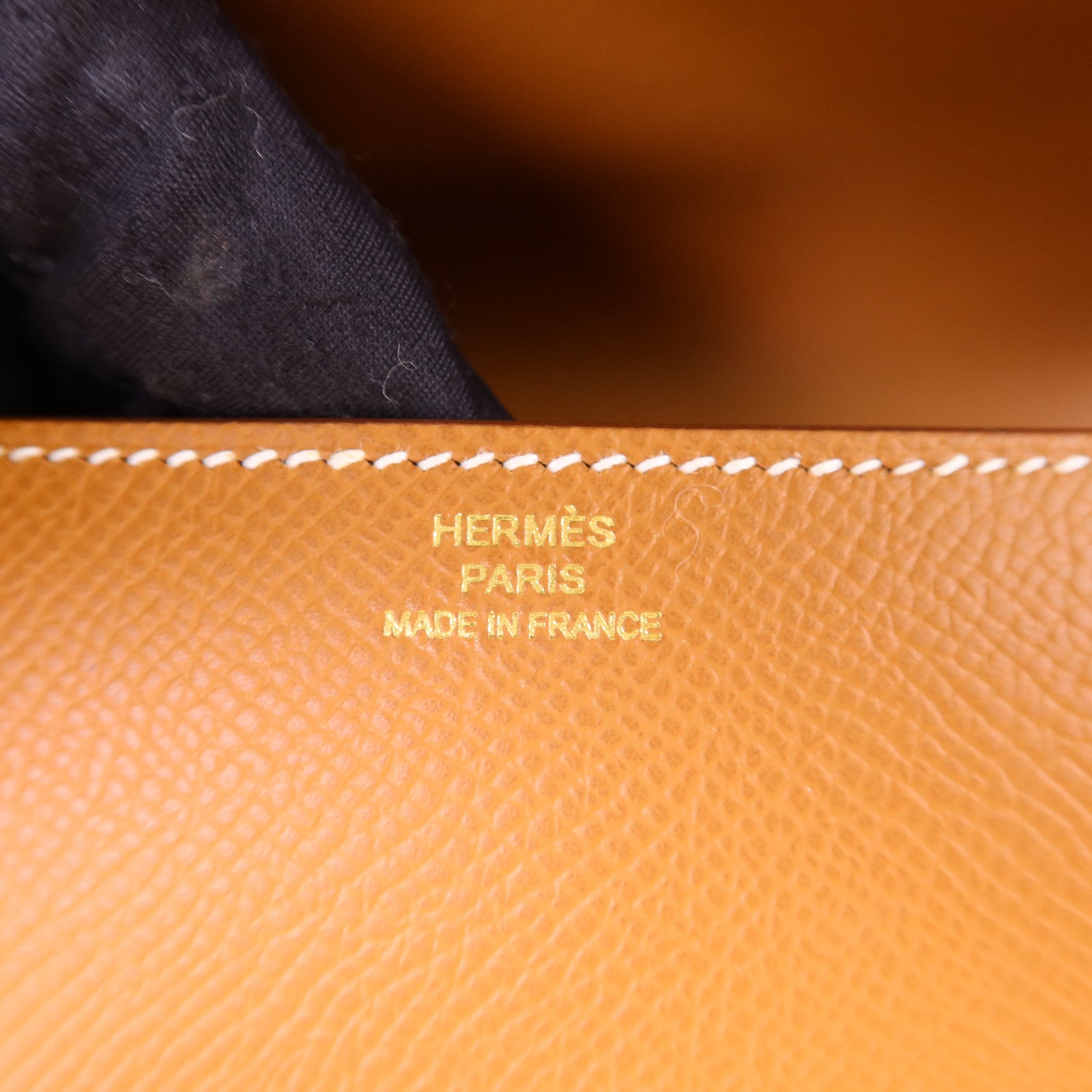 HERMES Epsom皮革Constance Elan金扣肩背袋Gold