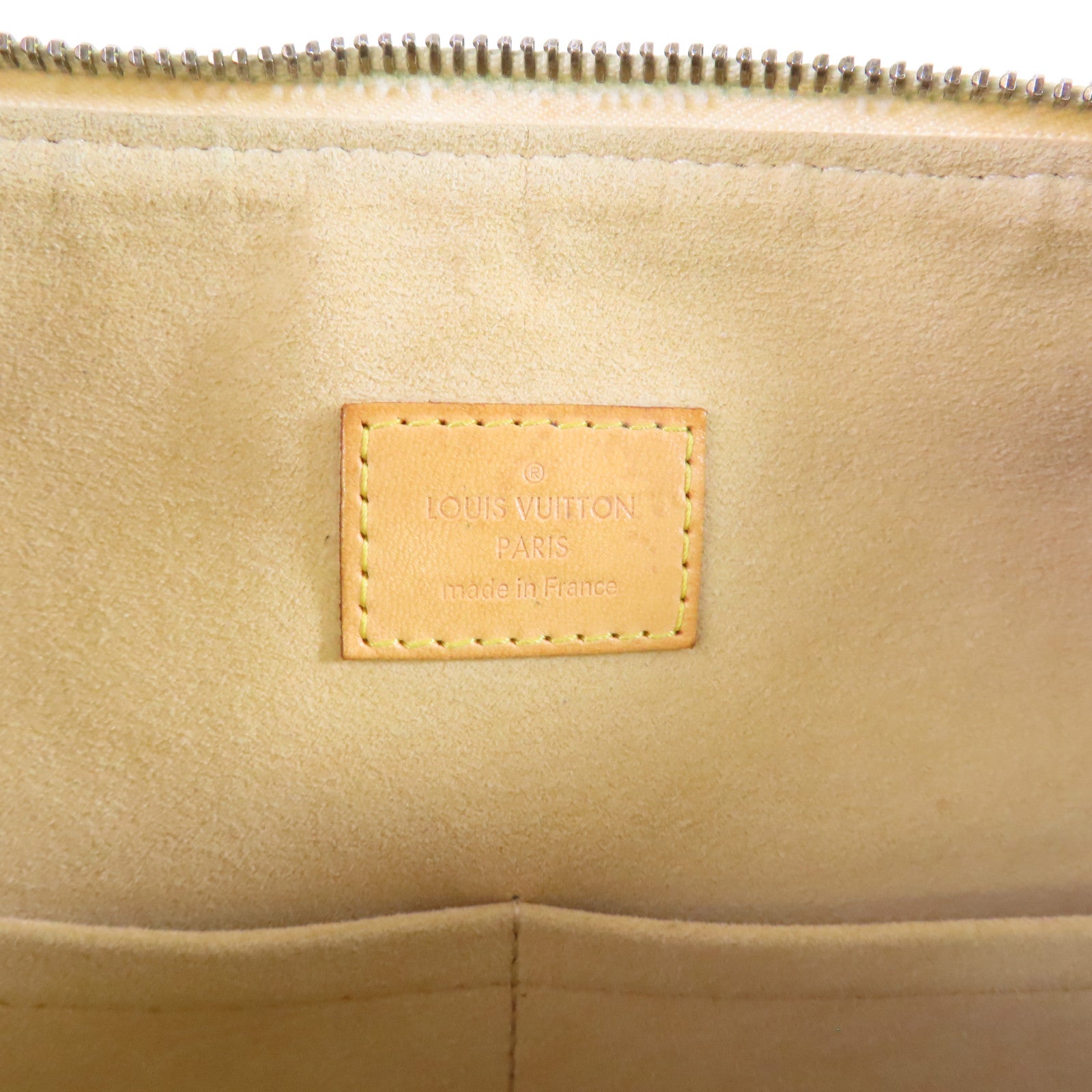 LOUIS VUITTON Damier Azur Evora MM金扣肩背袋米白色