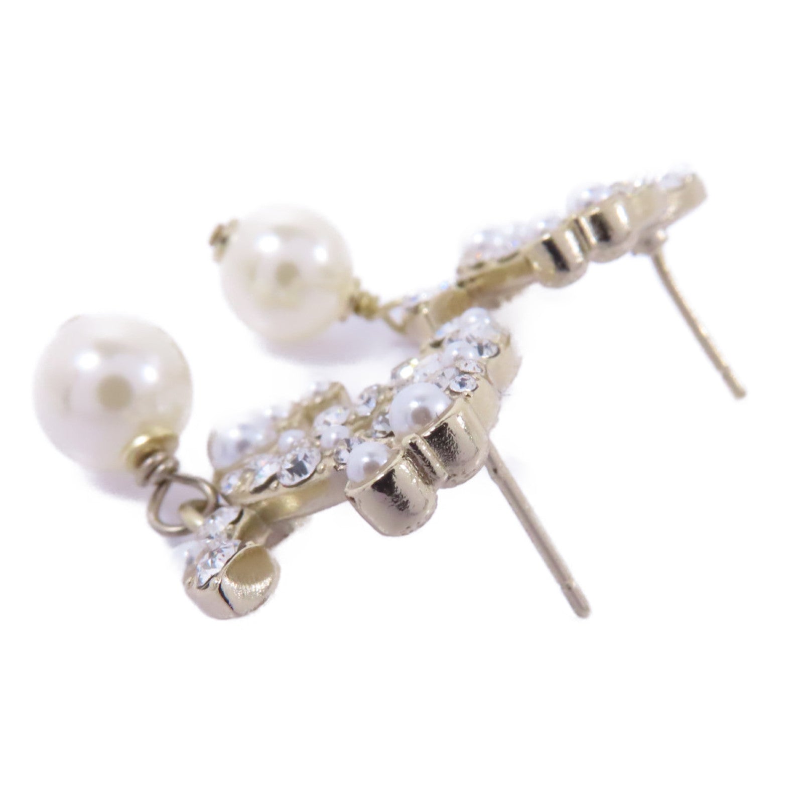 CHANEL PVC/金屬Earrings耳環白色/金色/透明