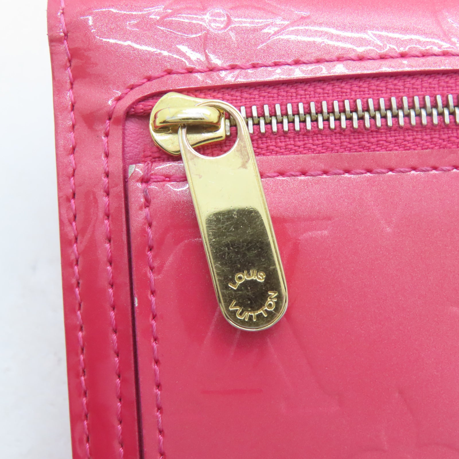 LOUIS VUITTON 【激減優惠】Monogram Vernis Wallet金扣錢包粉紅色