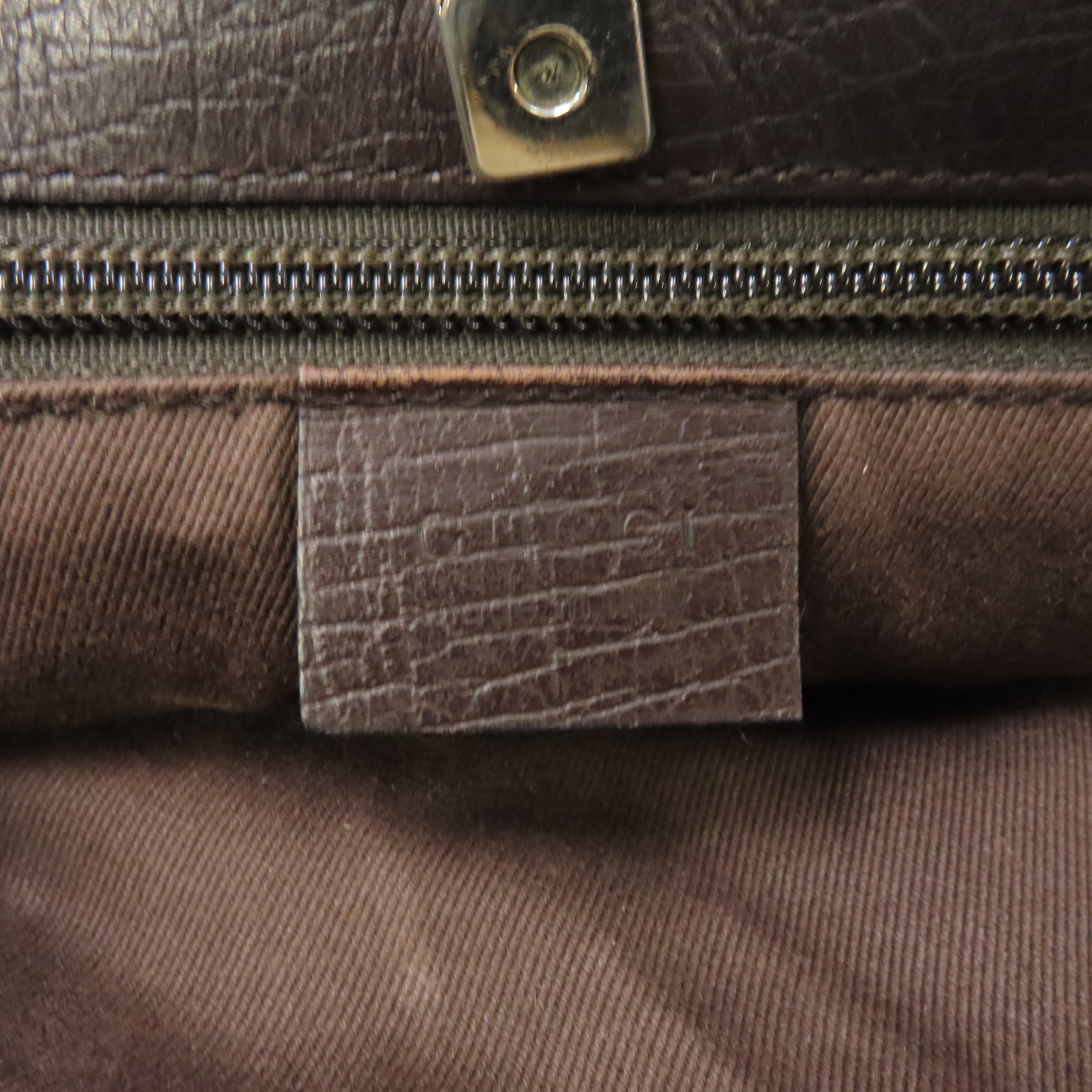 GUCCI 塗層帆布Tote Bag銀扣手挽袋灰色