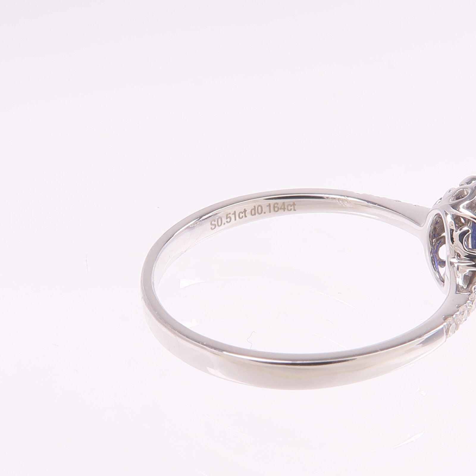 JEWELRY 【激減優惠】18K白金Sapphire Diamond Ring藍寶石/鑽石戒指US#6.5